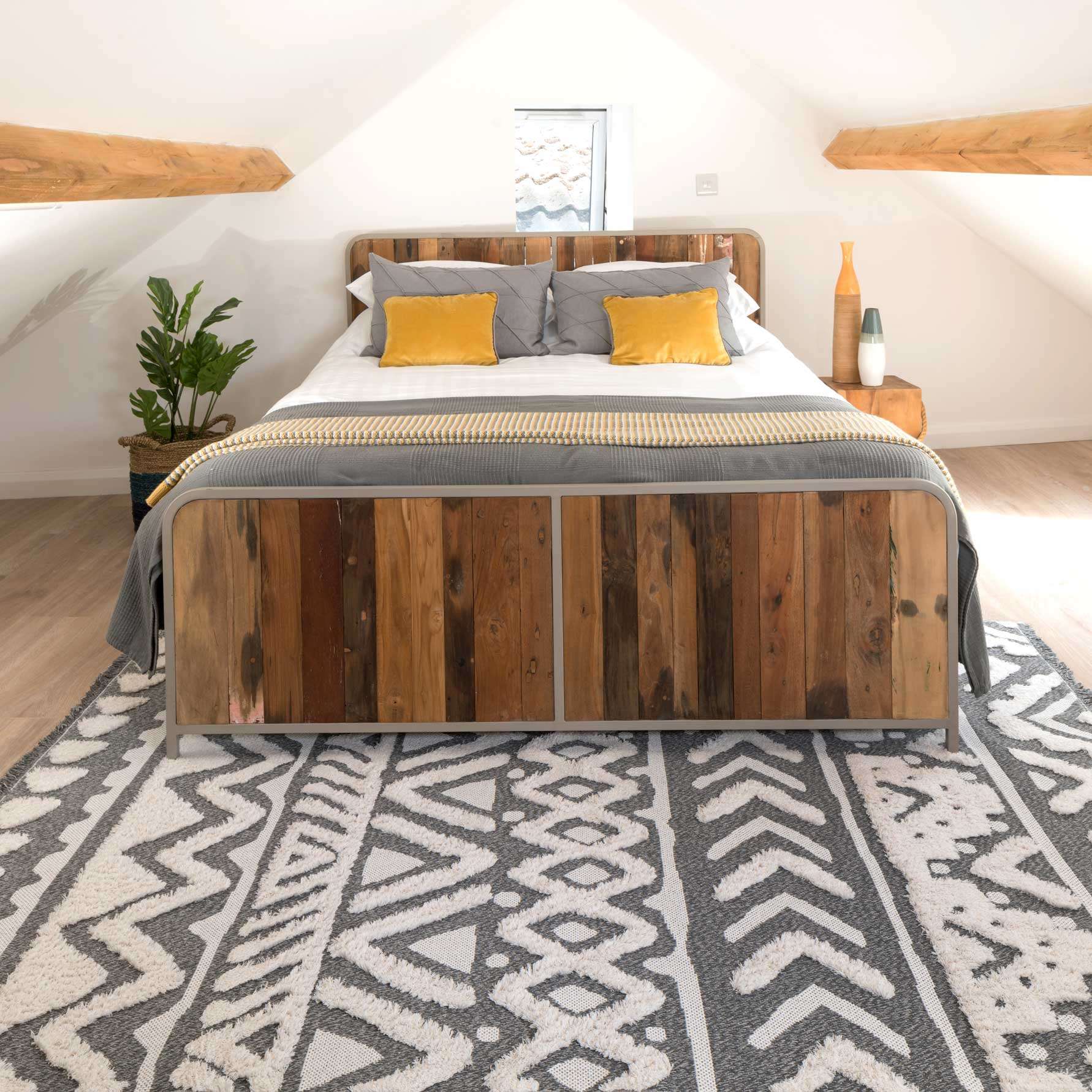 Grey Tribal Soft Tufted Sustainable Rug - Rafati - Image 2