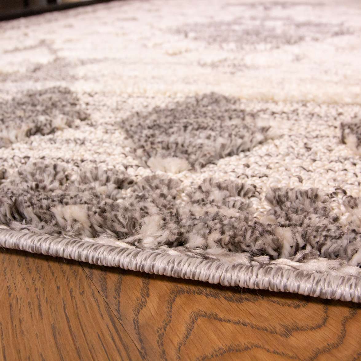 Grey White Textured Tribal Scandi Rug - Image 5