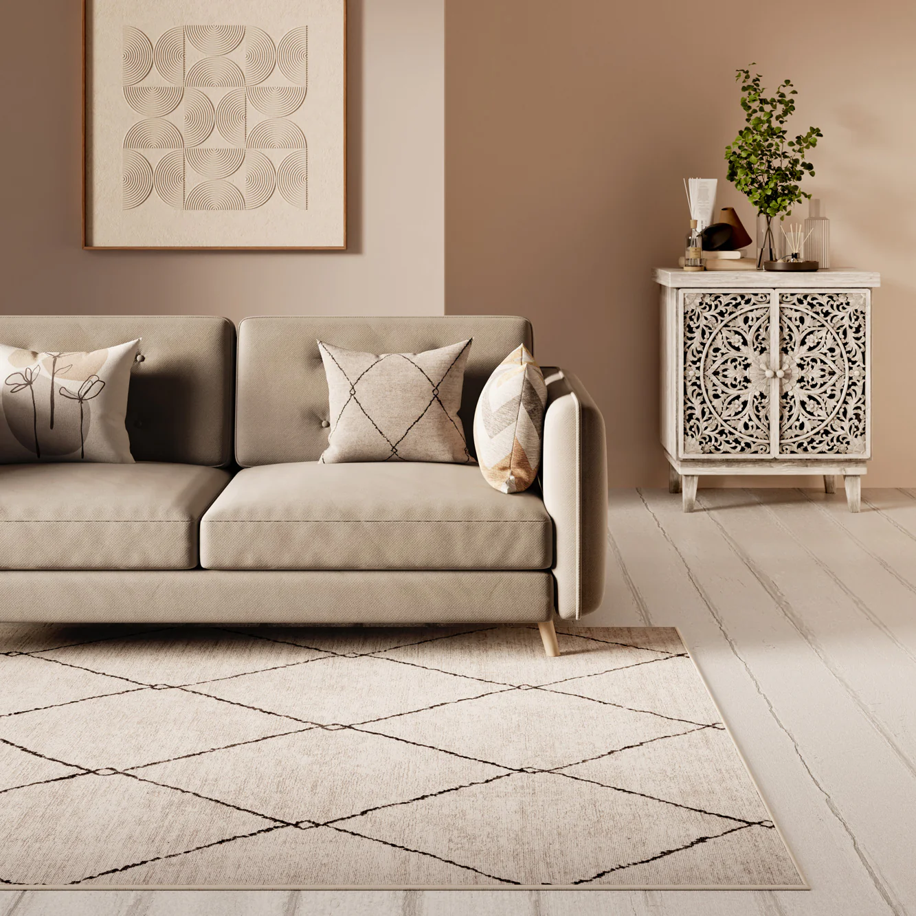 Washable Berber Trellis Runner - Sol - Image 7