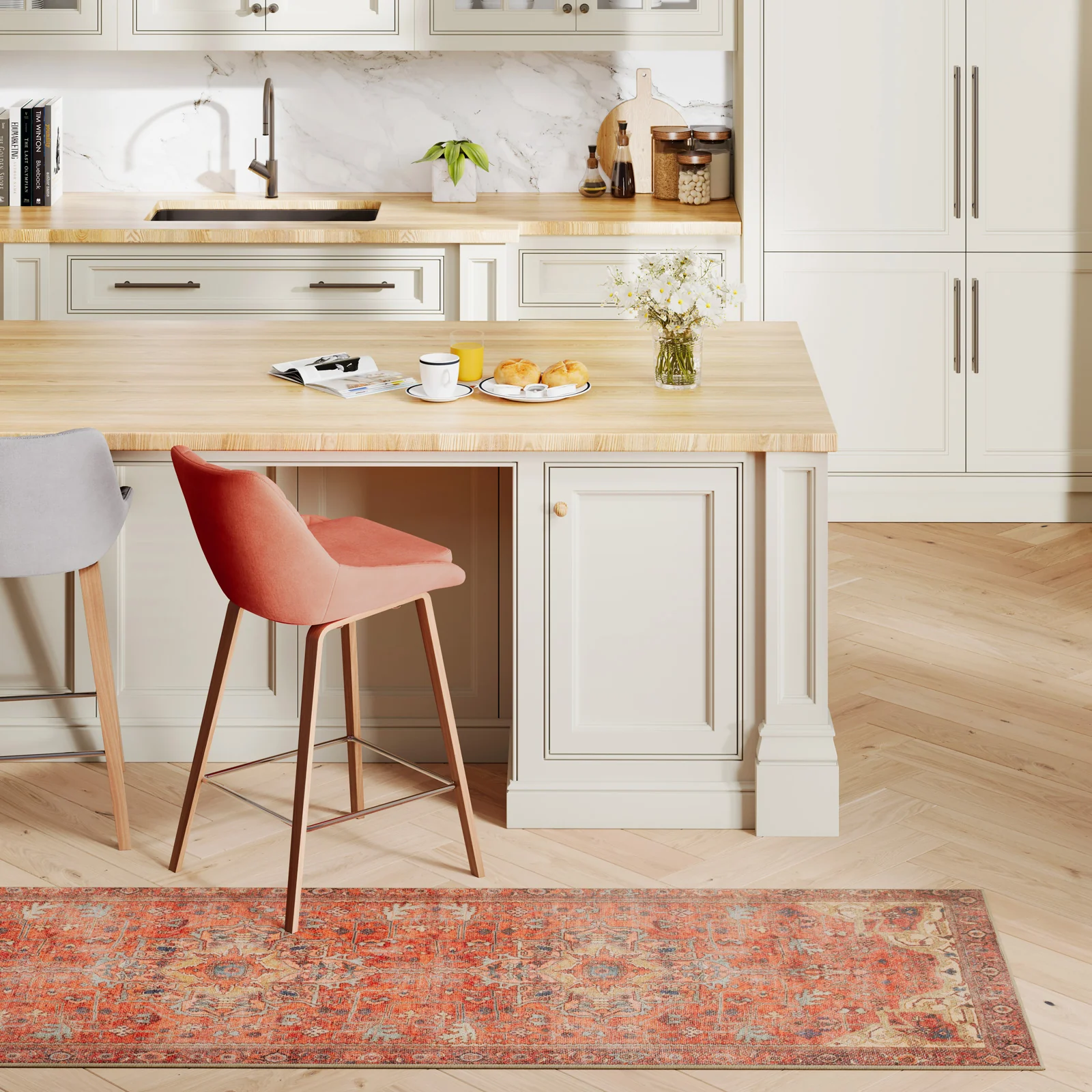 Kashan Washable Terracotta Runner - Viv - Image 6