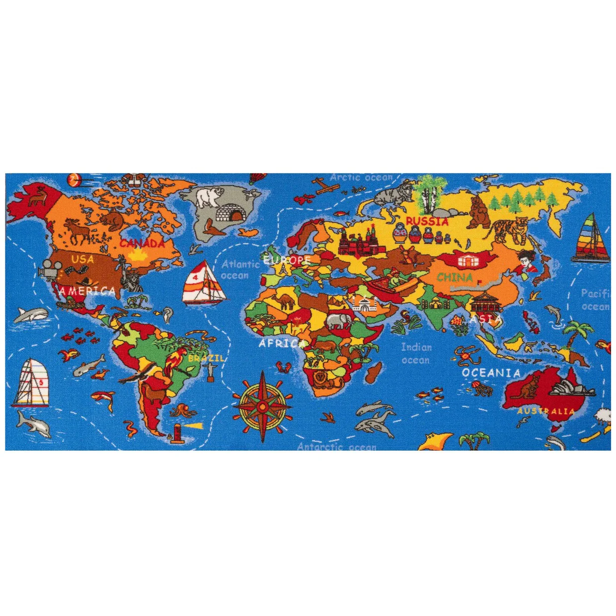 Kids Educational World Map Rug - Image 2