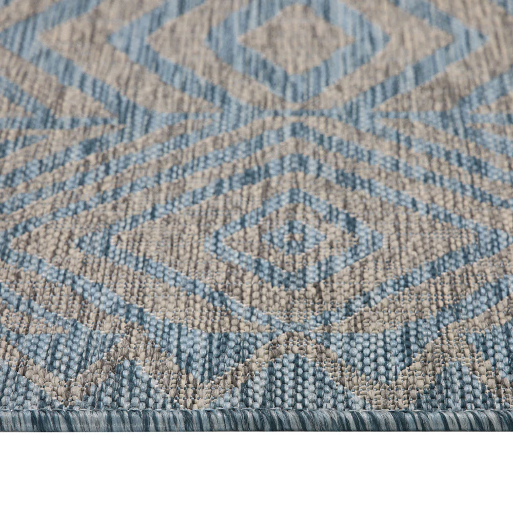 Light Blue Flatweave Indoor Outdoor Rug - Ruskin - Image 10