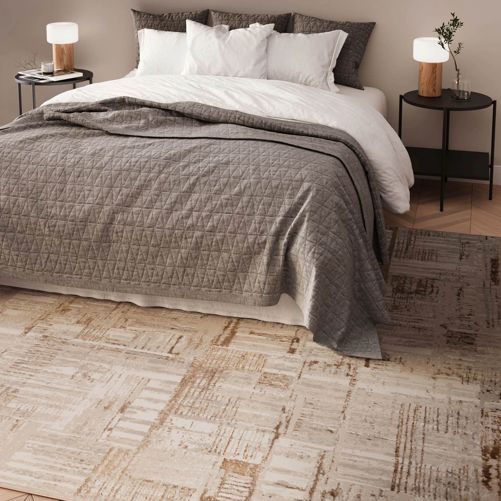 Lustre Gold Woven Print Rug - Eetu - Image 2