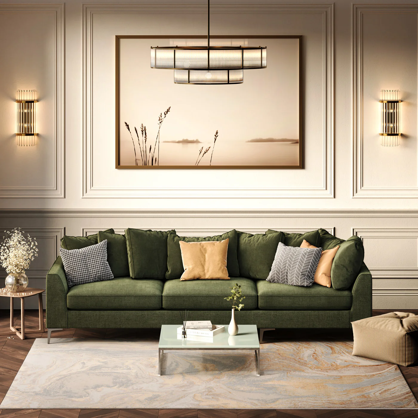 Luxury Marbling Beige Rug - Quartz - Image 2