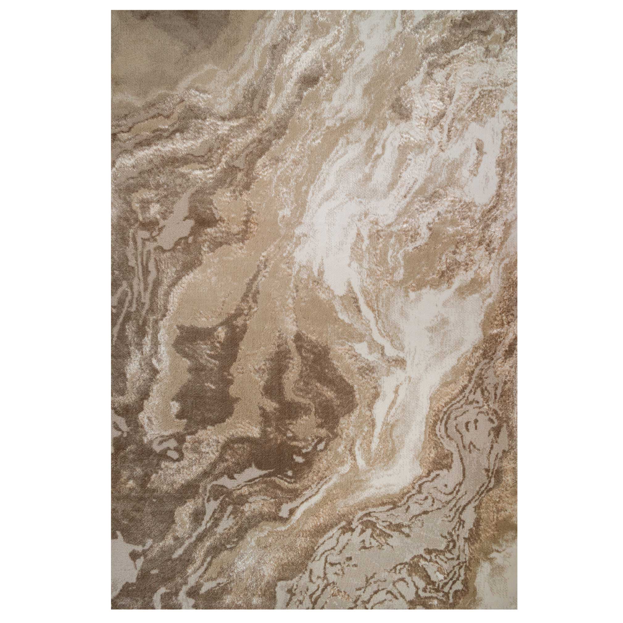 Modern Beige Textured Living Room Rug - Matki