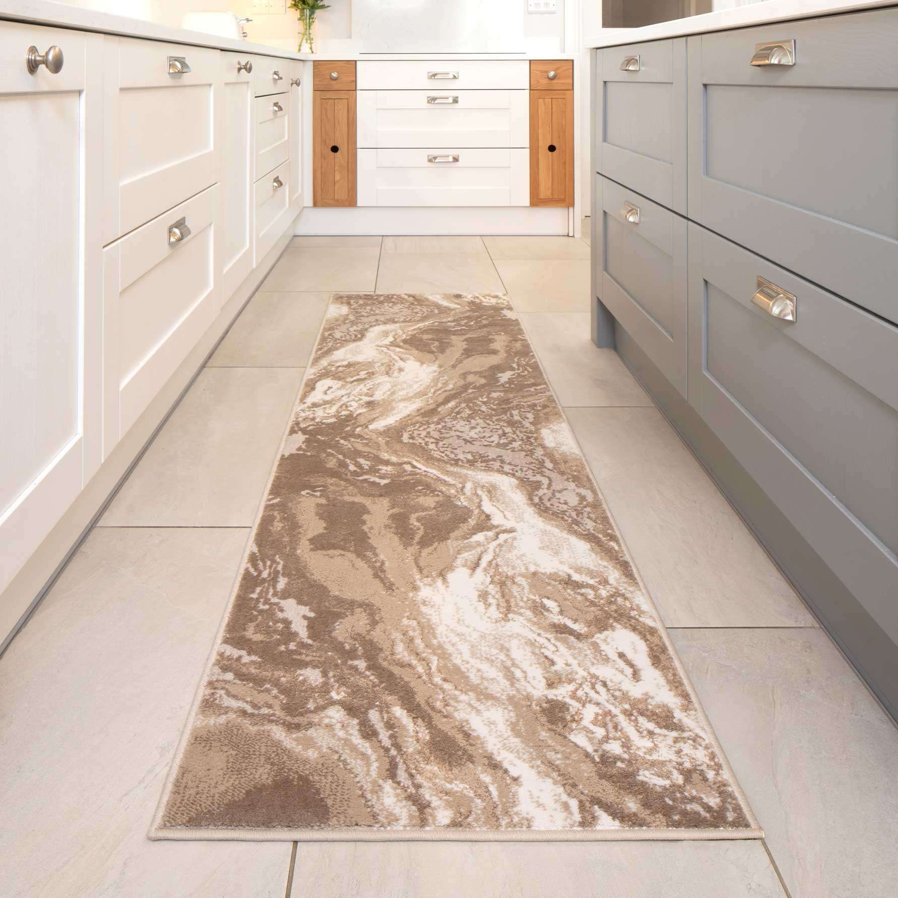 Modern Beige Textured Living Room Rug - Matki - Image 5