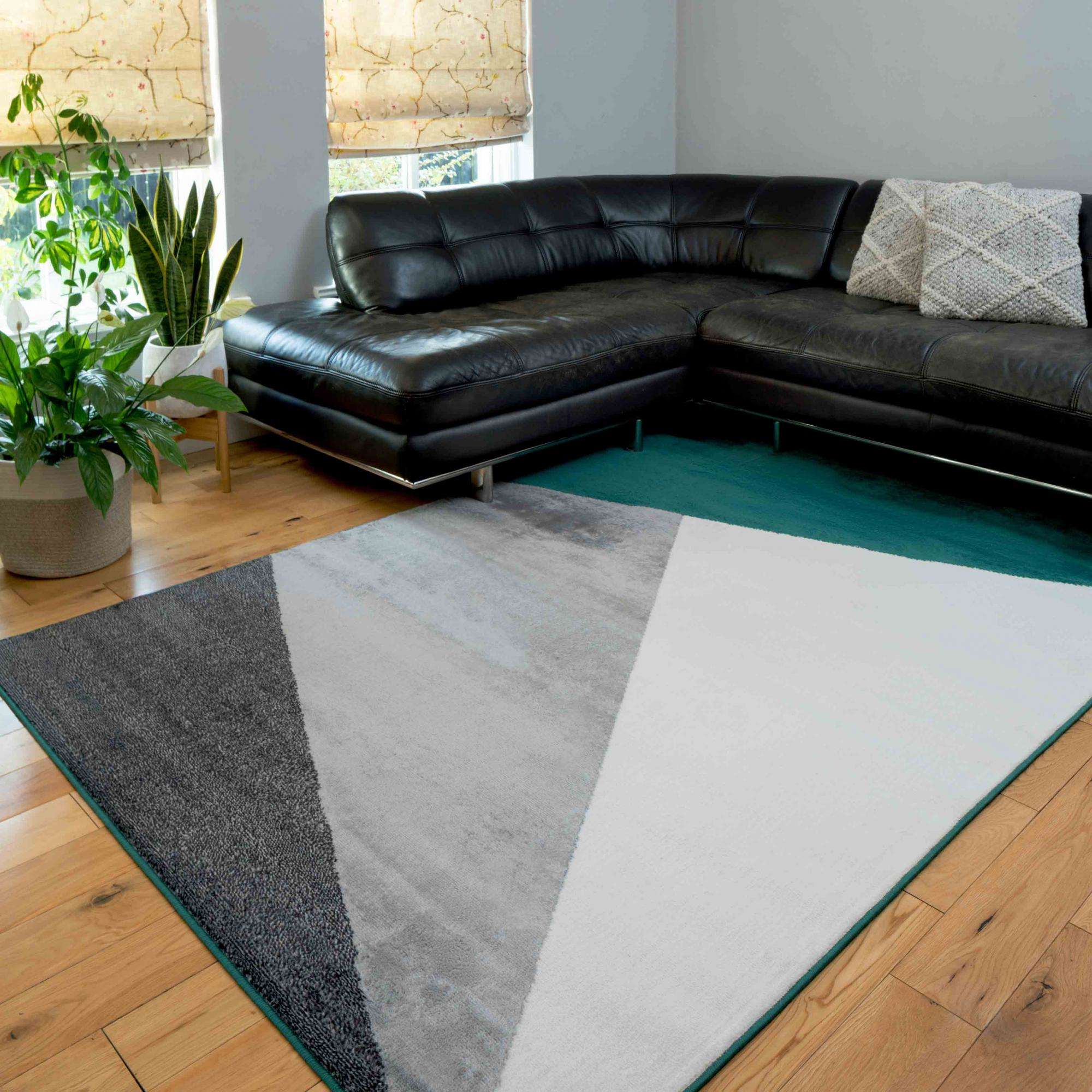 Modern Emerald Green Abstract Living Room Rugs - Image 3