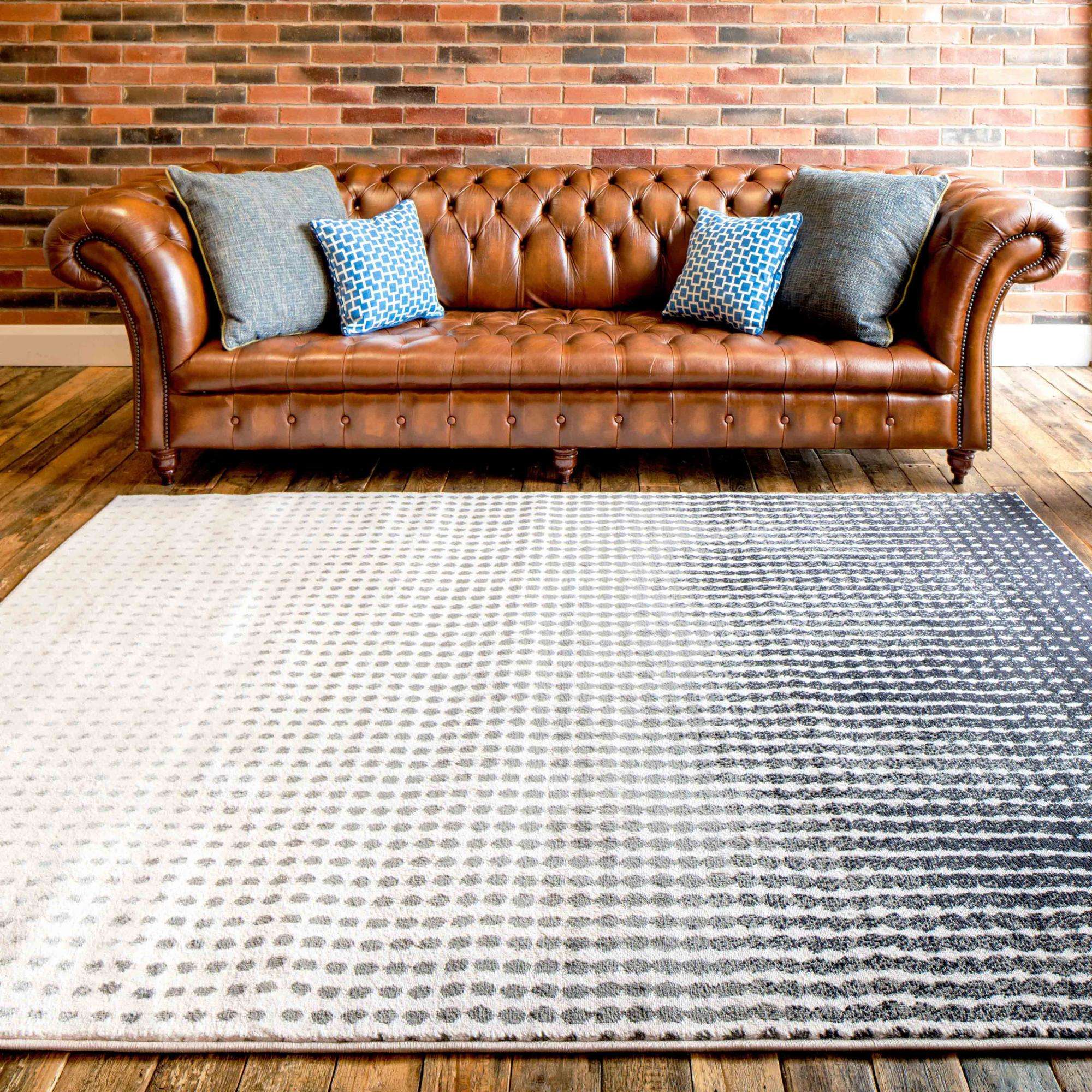 Modern Grey Spotted Ombre Effect Living Room Rug - Dottie - Image 2