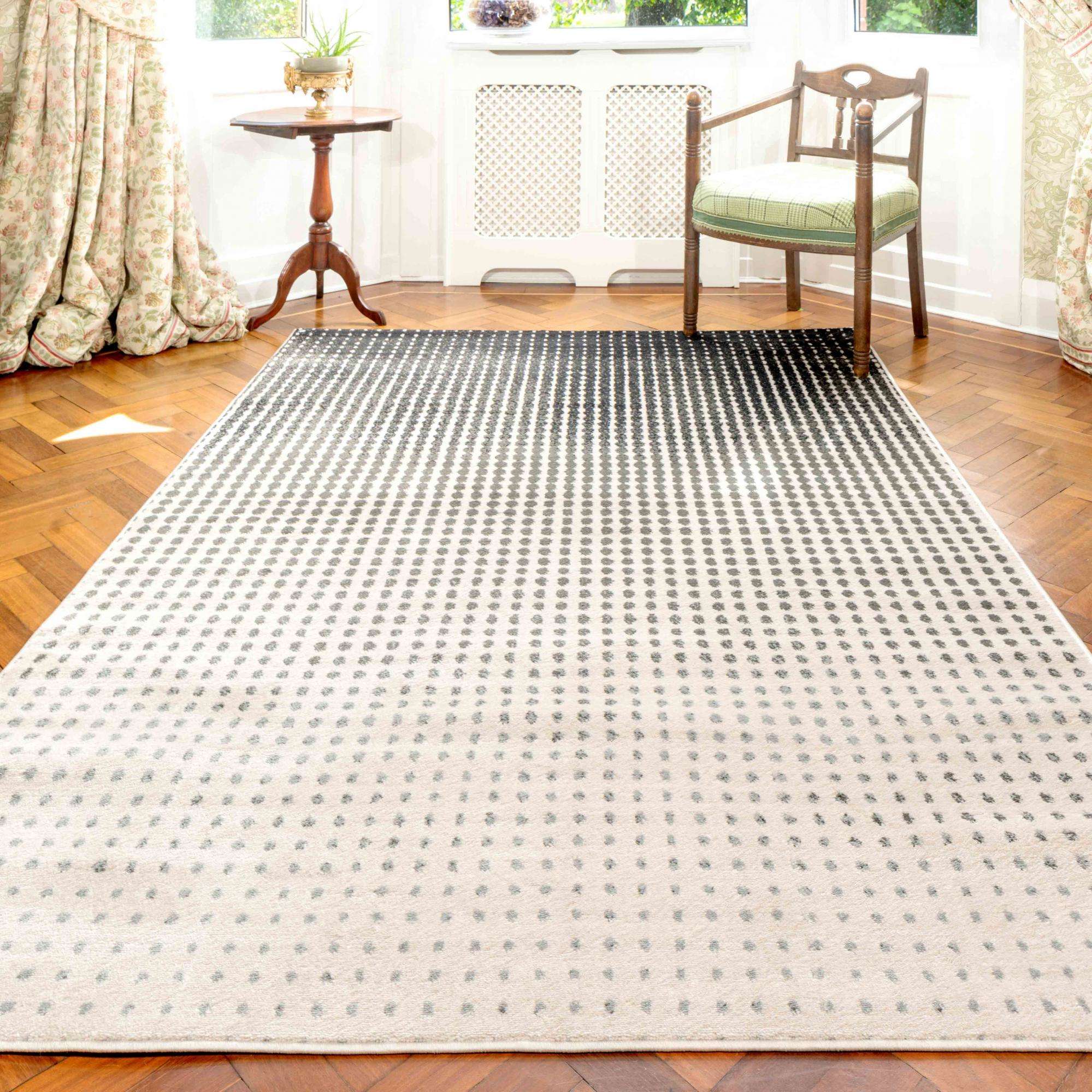Modern Grey Spotted Ombre Effect Living Room Rug - Dottie - Image 3