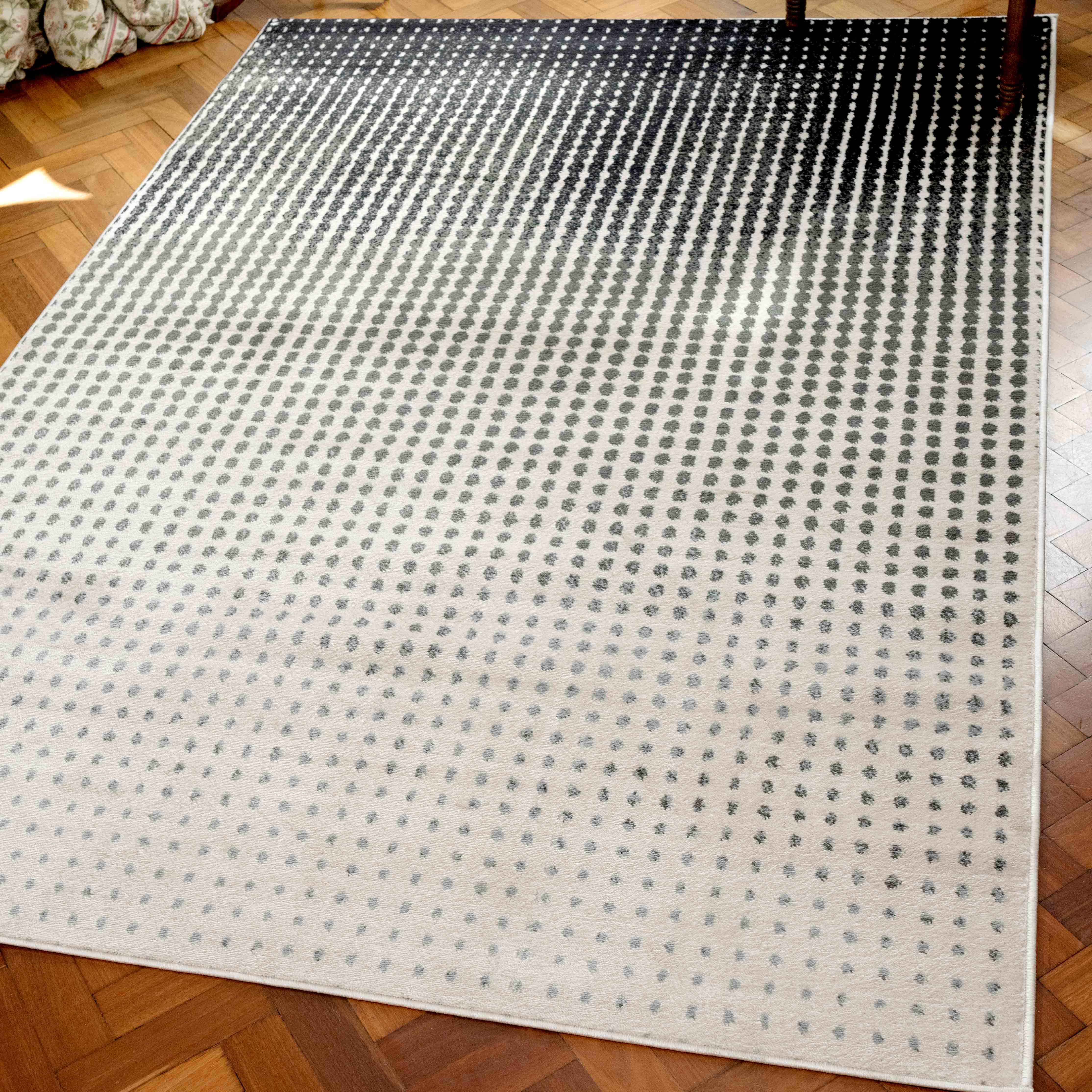 Modern Grey Spotted Ombre Effect Living Room Rug - Dottie - Image 4