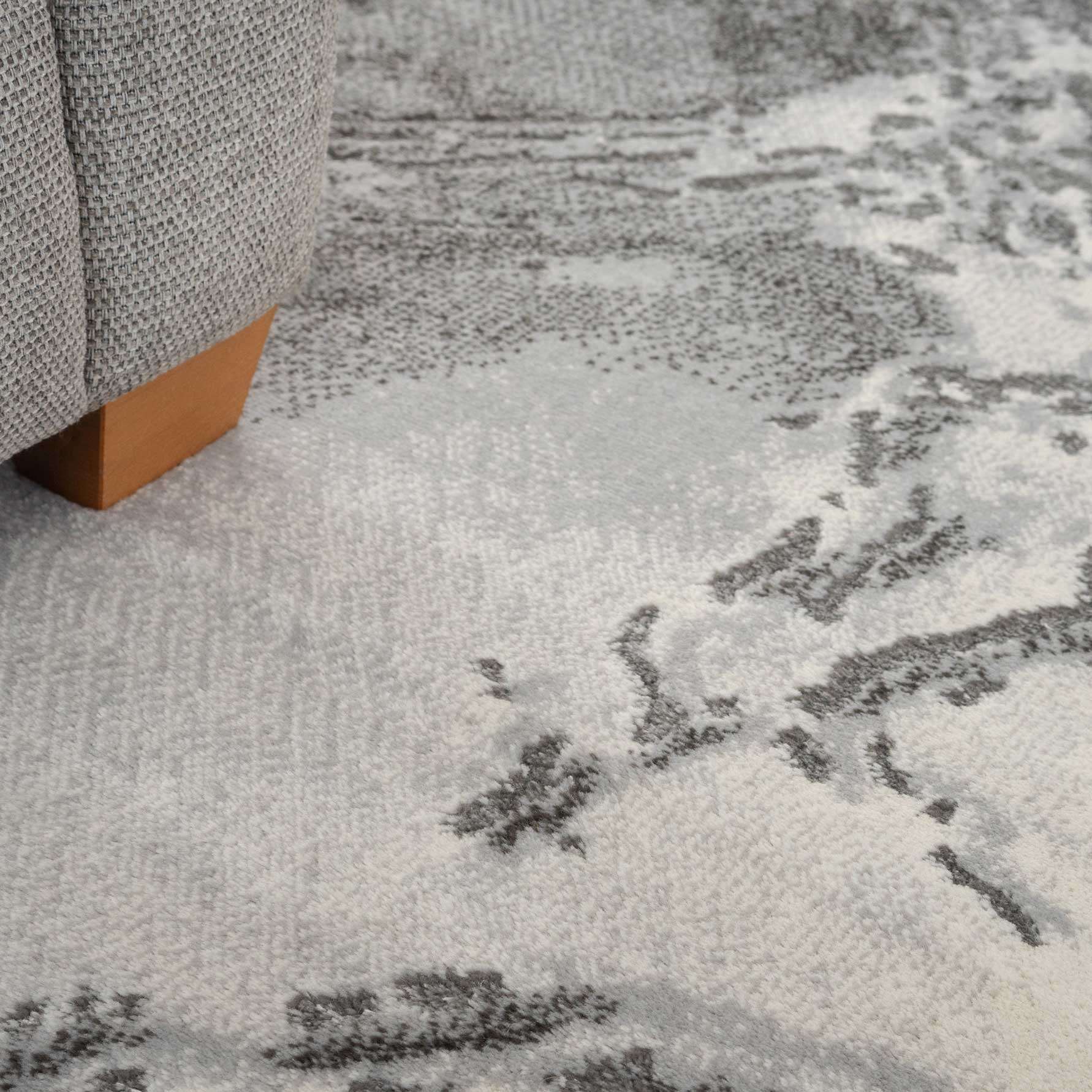 Modern Grey Textured Living Room Rug - Delta - Image 3