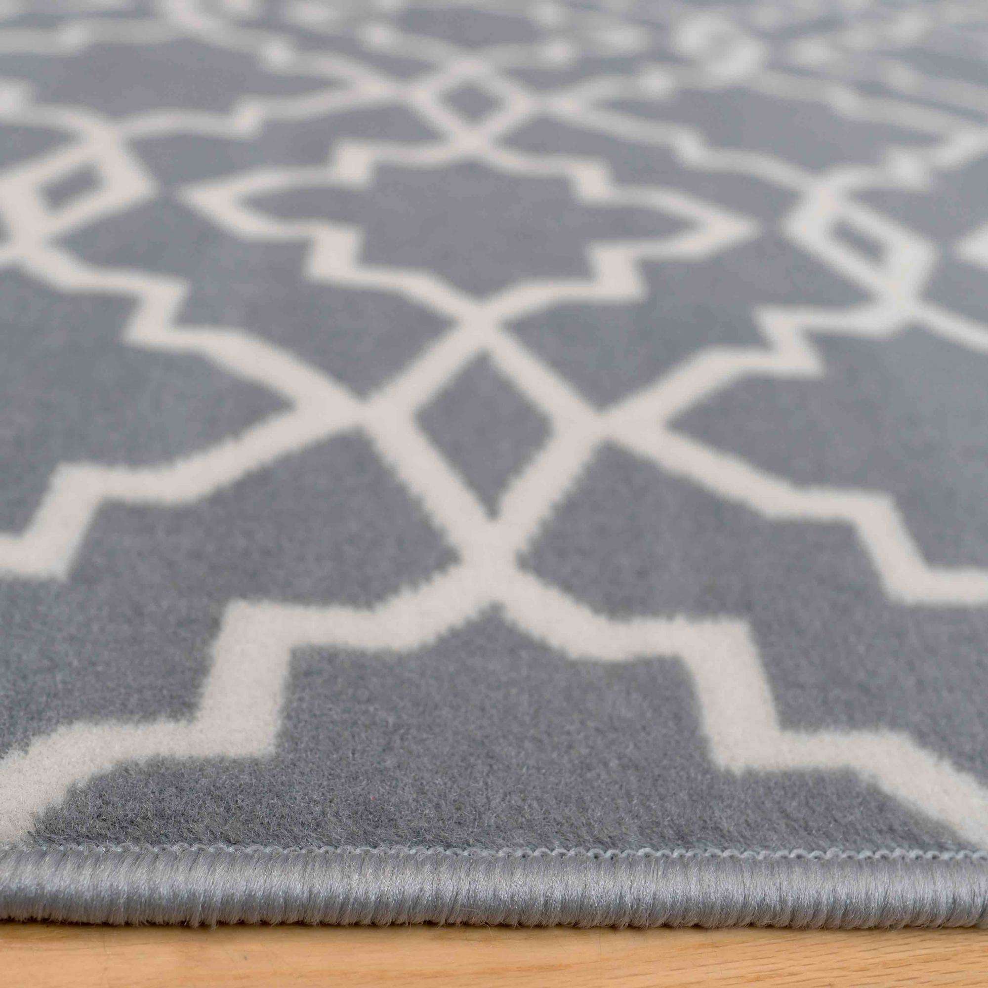 Modern Grey Trellis Living Room Rugs - Image 5
