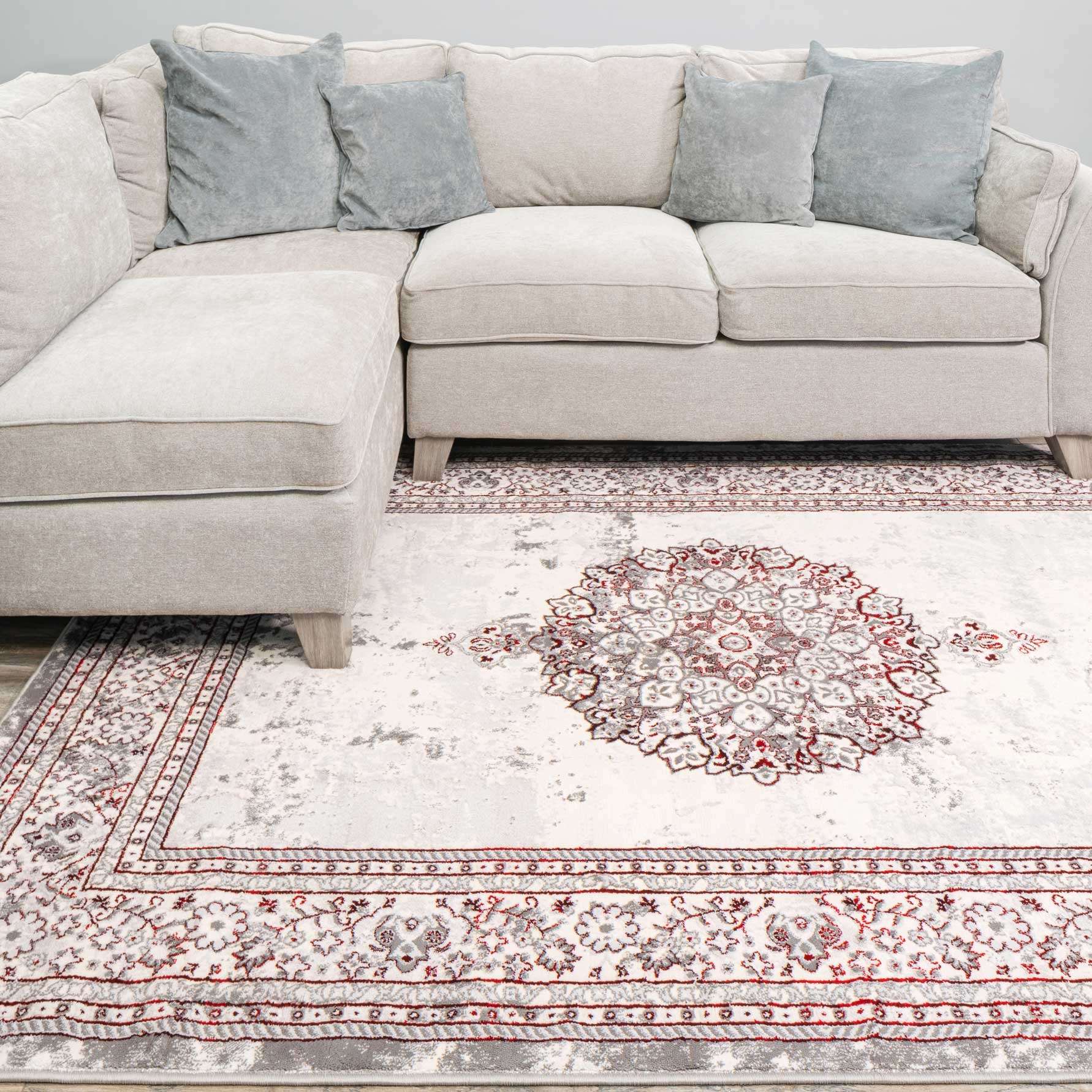 Modern Red Abstract Oriental Rugs - Victoria - Image 2