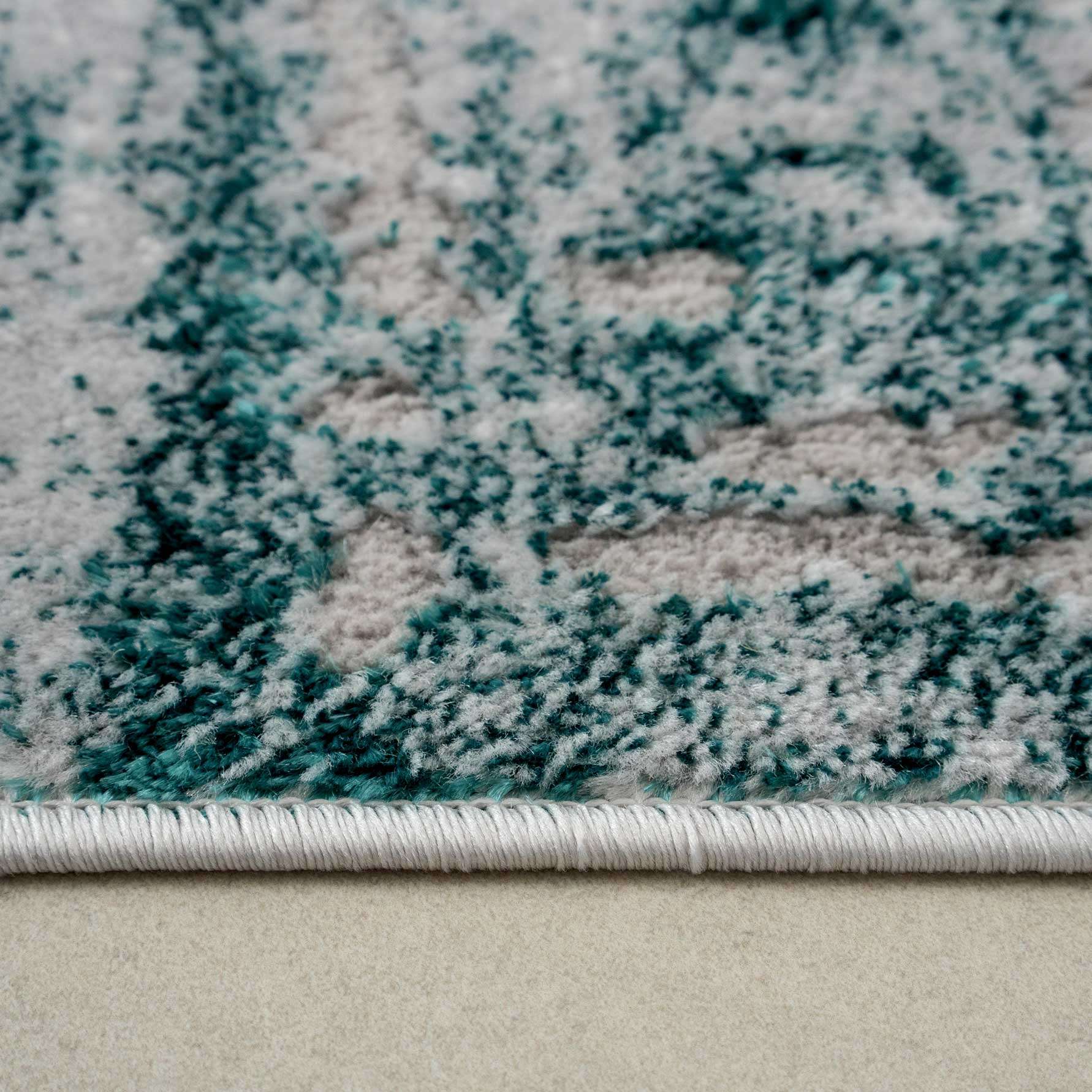 Modern Teal Green Textured Living Room Rug - Image 6