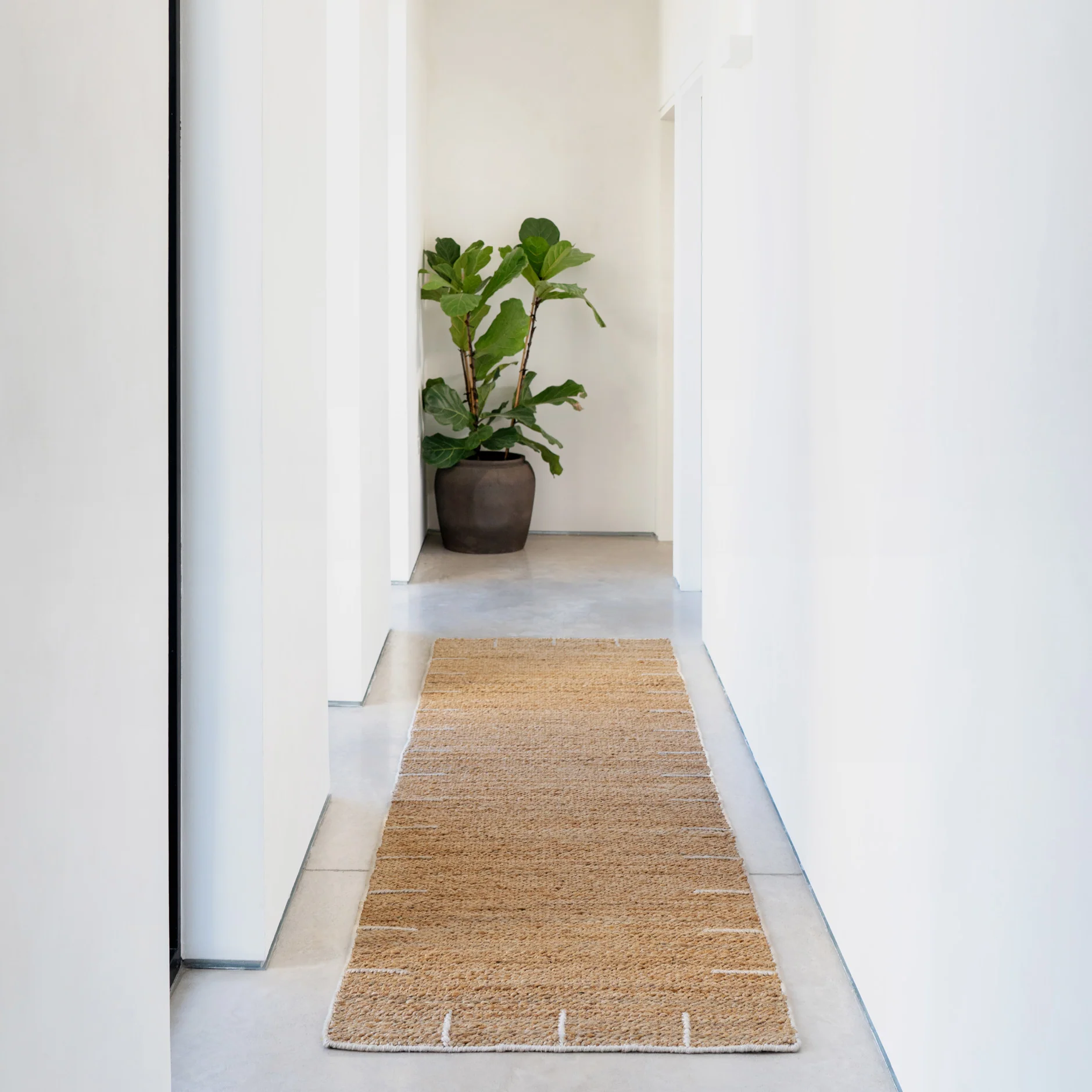 Natural Brown Jute Framed Runner - Annie