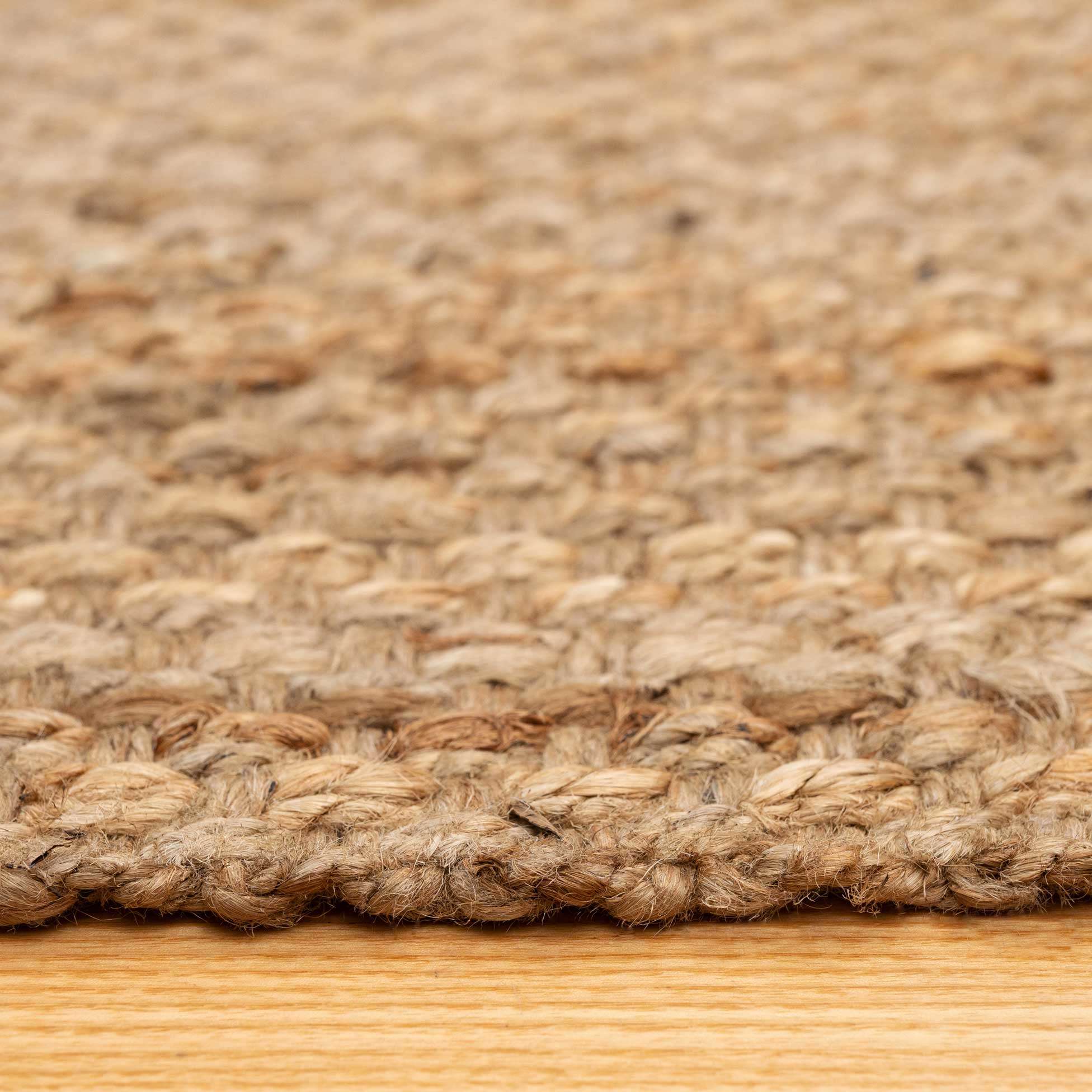 Natural Rustic Brown Bound Jute Hallway Runner Rug - Image 6