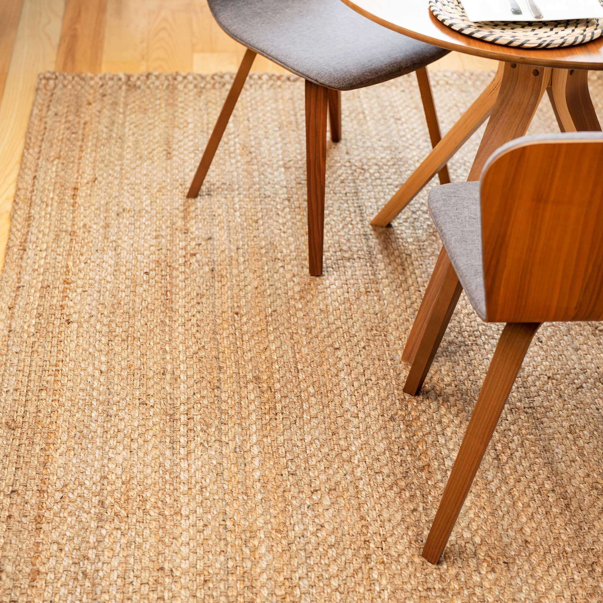 Natural Rustic Brown Bound Jute Rug - Panama - Image 3