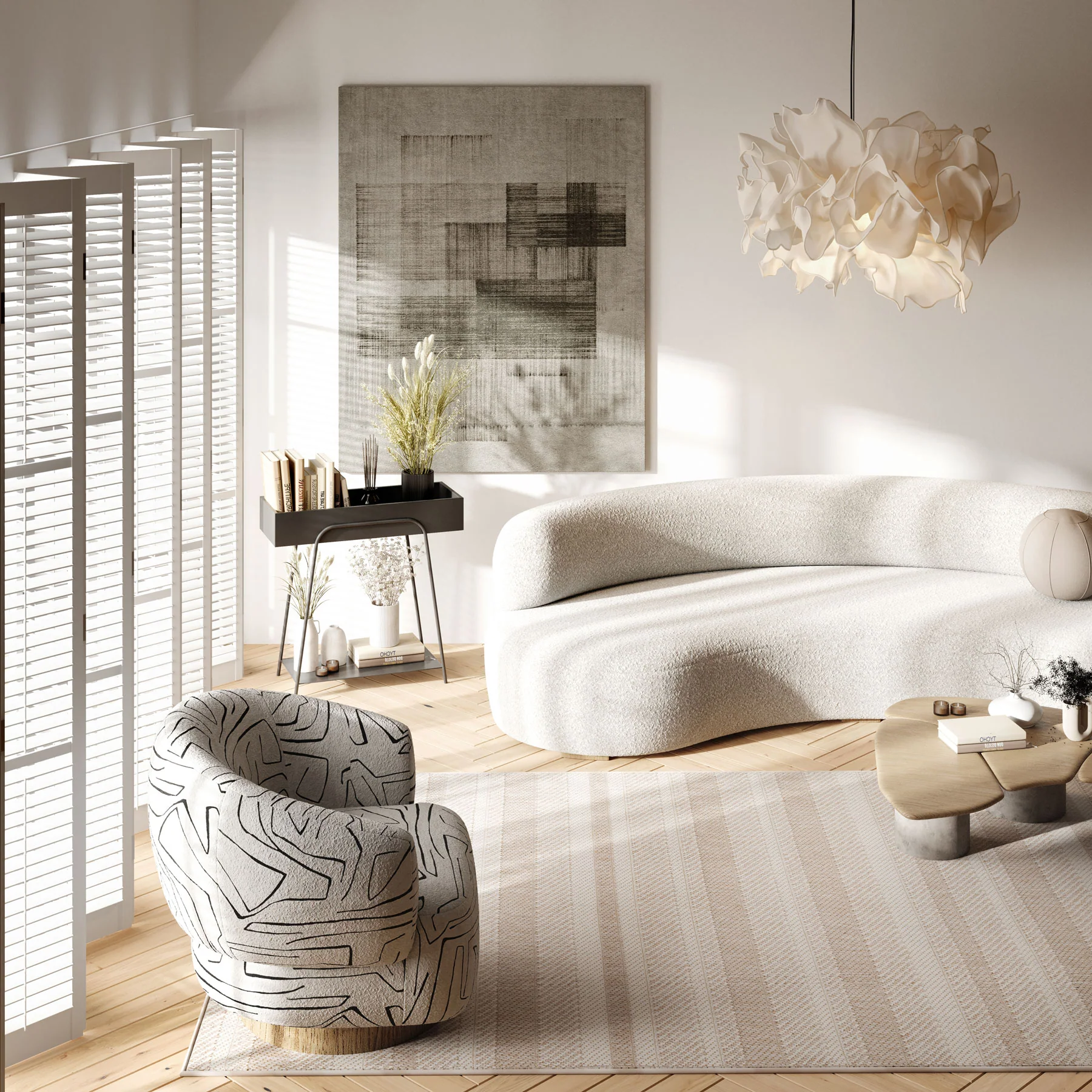 Natural Striped Area Rug - Harper - Image 2