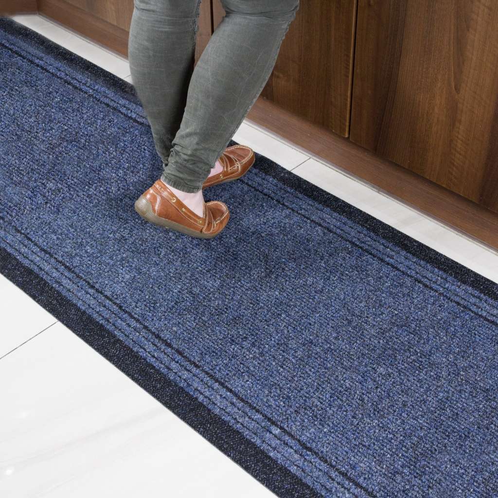 Navy Blue Hard Wearing Runner Rug - Image 2