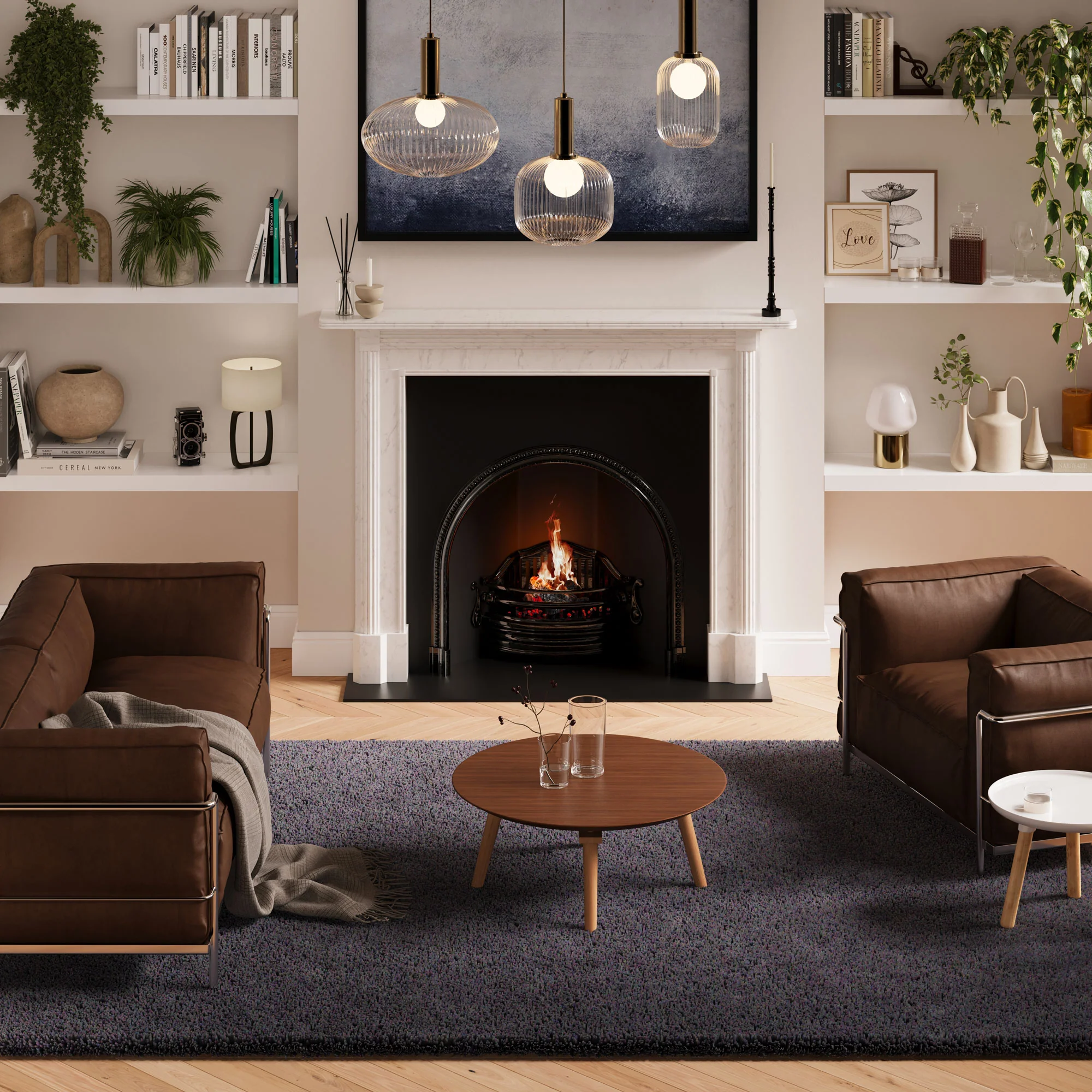 Navy Blue Shaggy Rug - Image 2