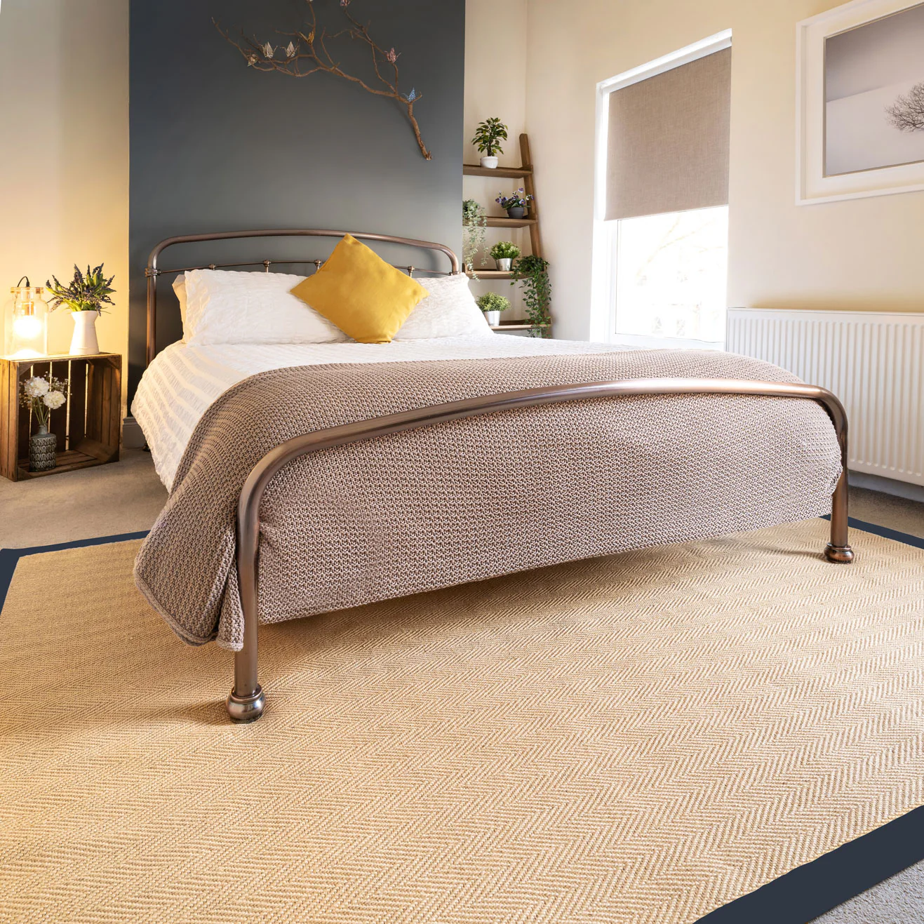 Navy Border Jute Rug - Juliette Navy - Image 2