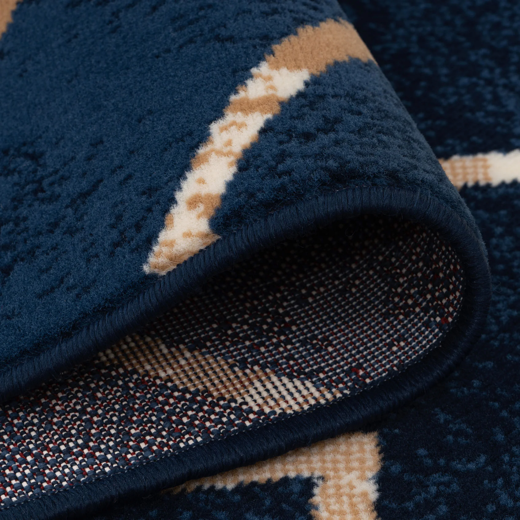 Navy Gold Art Deco Contempary Area Rug - Image 4