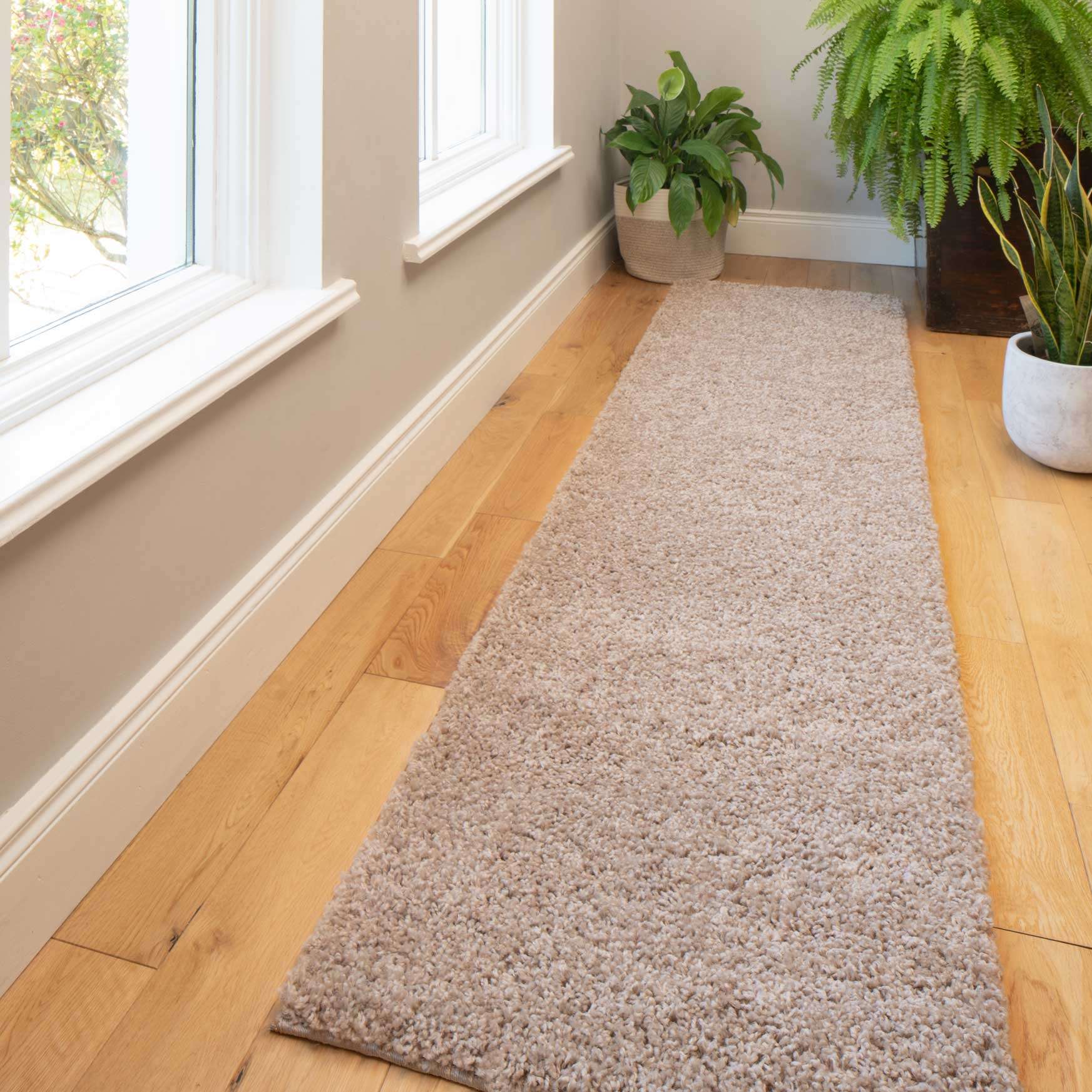 Oatmeal Shaggy Runner Rug