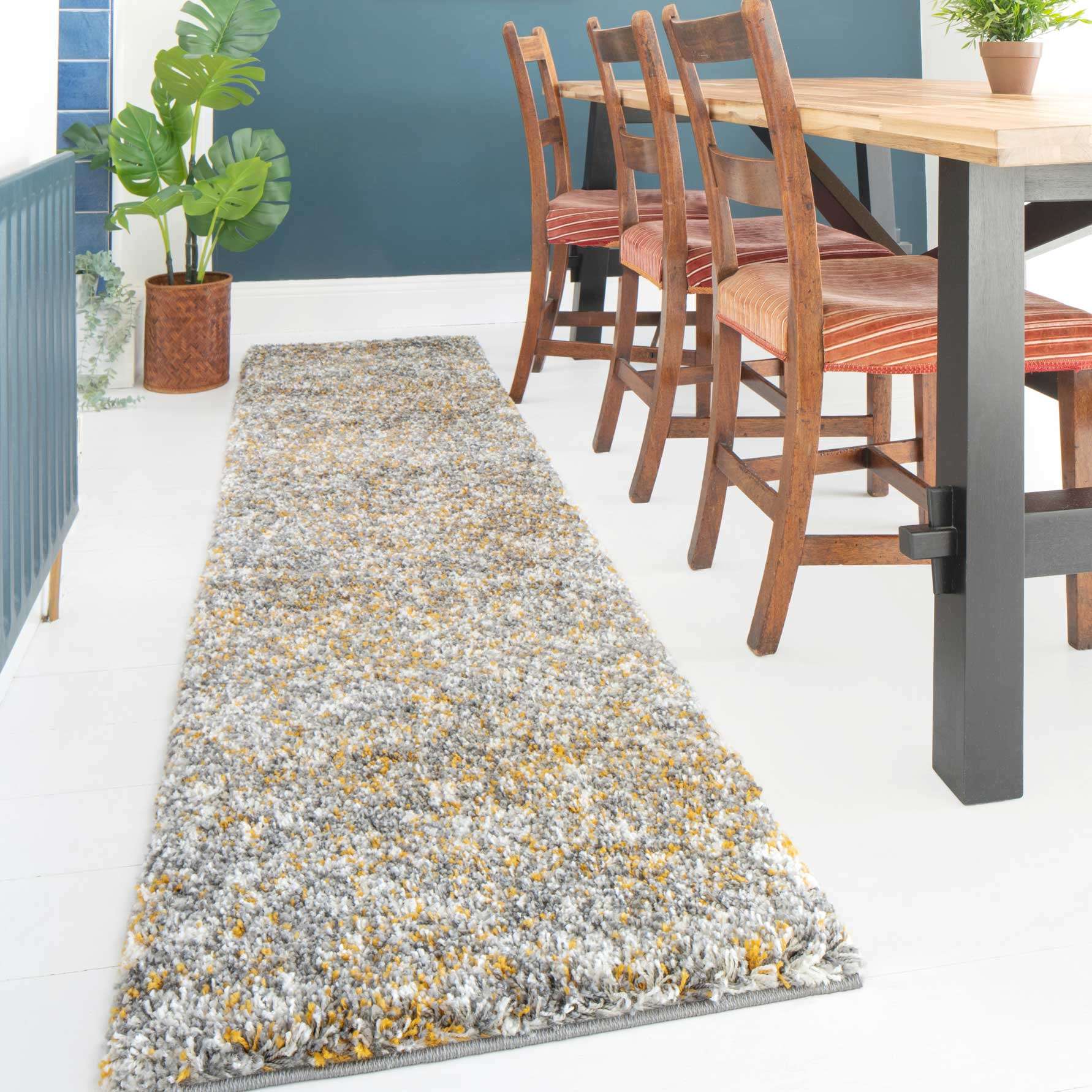 Ochre Luxurious Shaggy Living Room Rug - Image 4