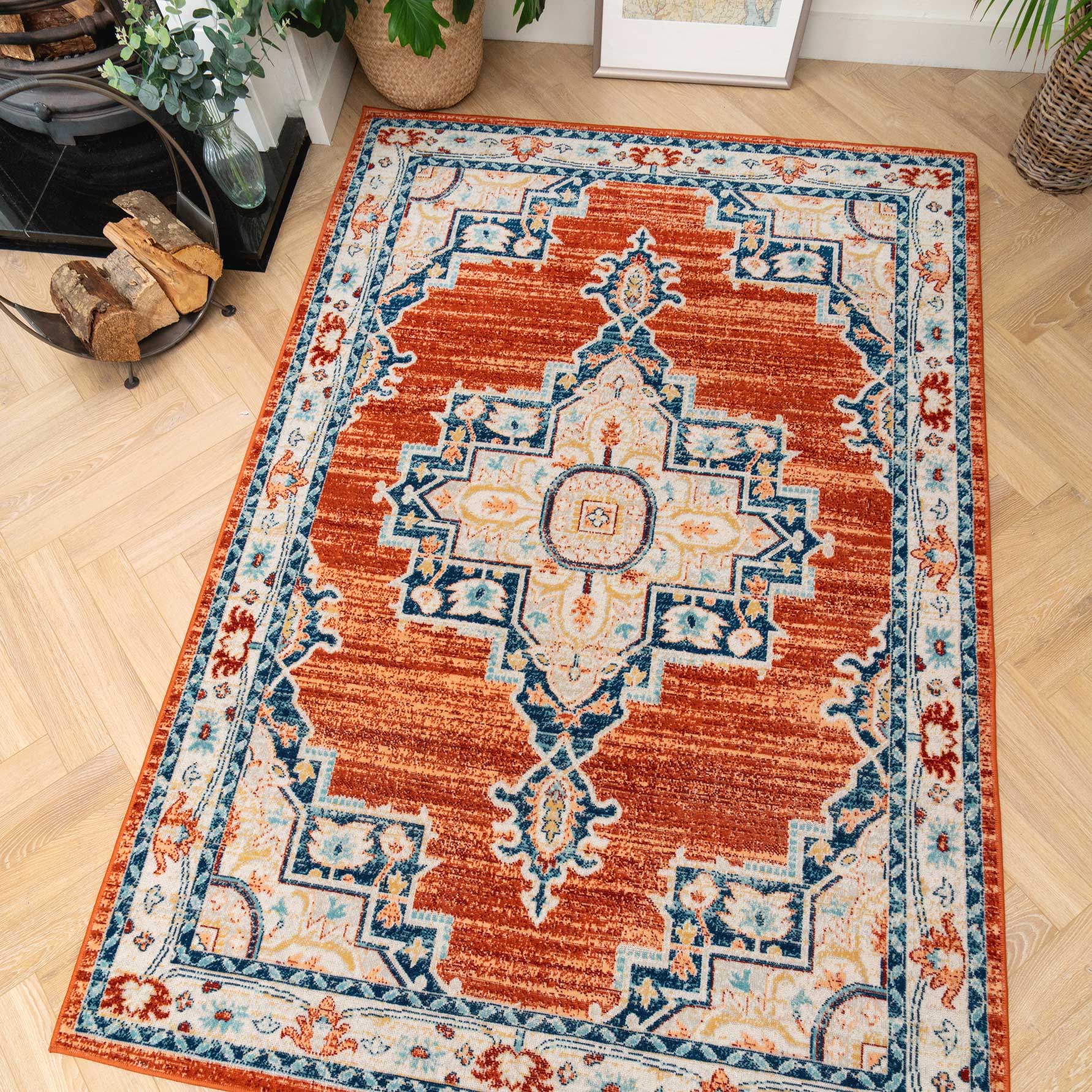 Terracotta Orange Oriental Area Rug - Antik - Image 3