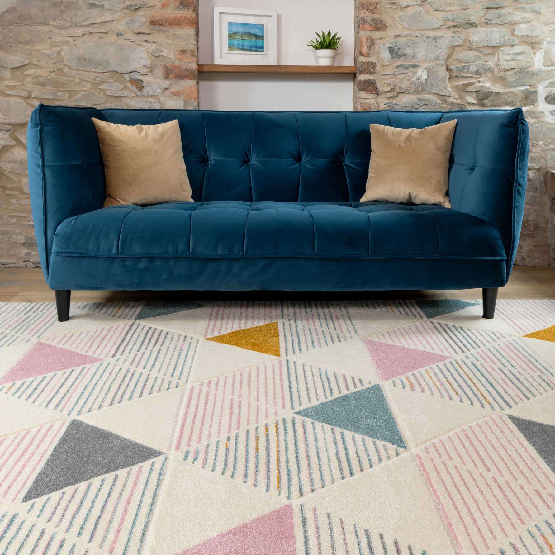 Pastel Pentagon Living Room Rug - Image 7