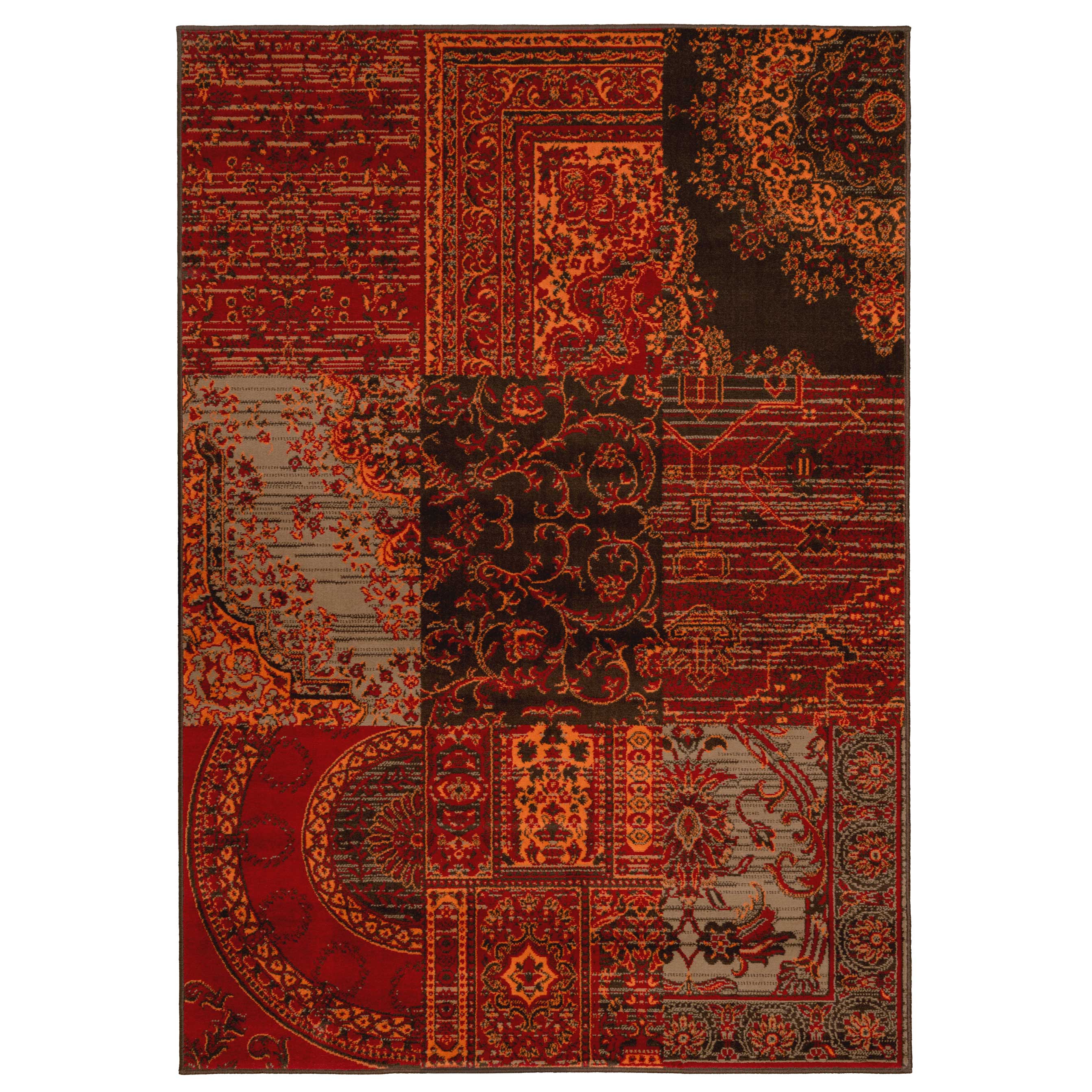 Patchwork Wine Living Room Rug - Image 3
