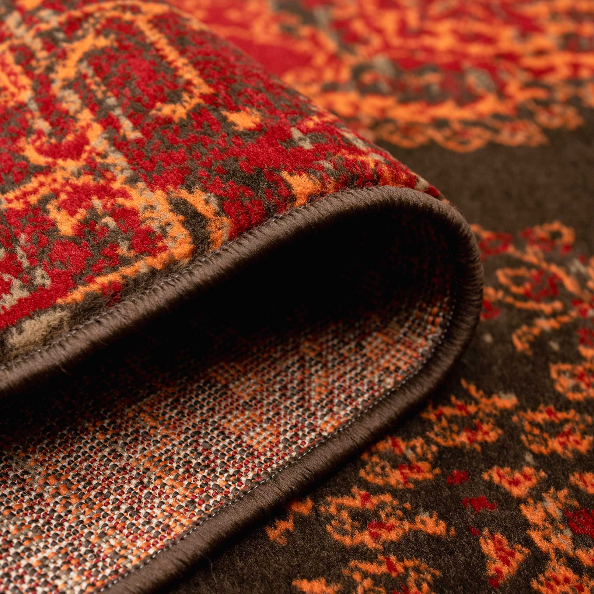 Patchwork Wine Living Room Rug - Image 6
