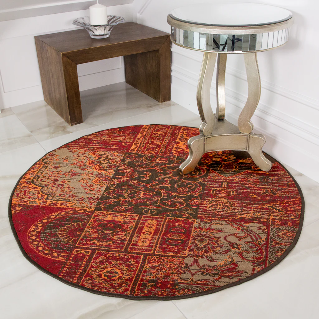 Patchwork Wine Living Room Rug - Image 8