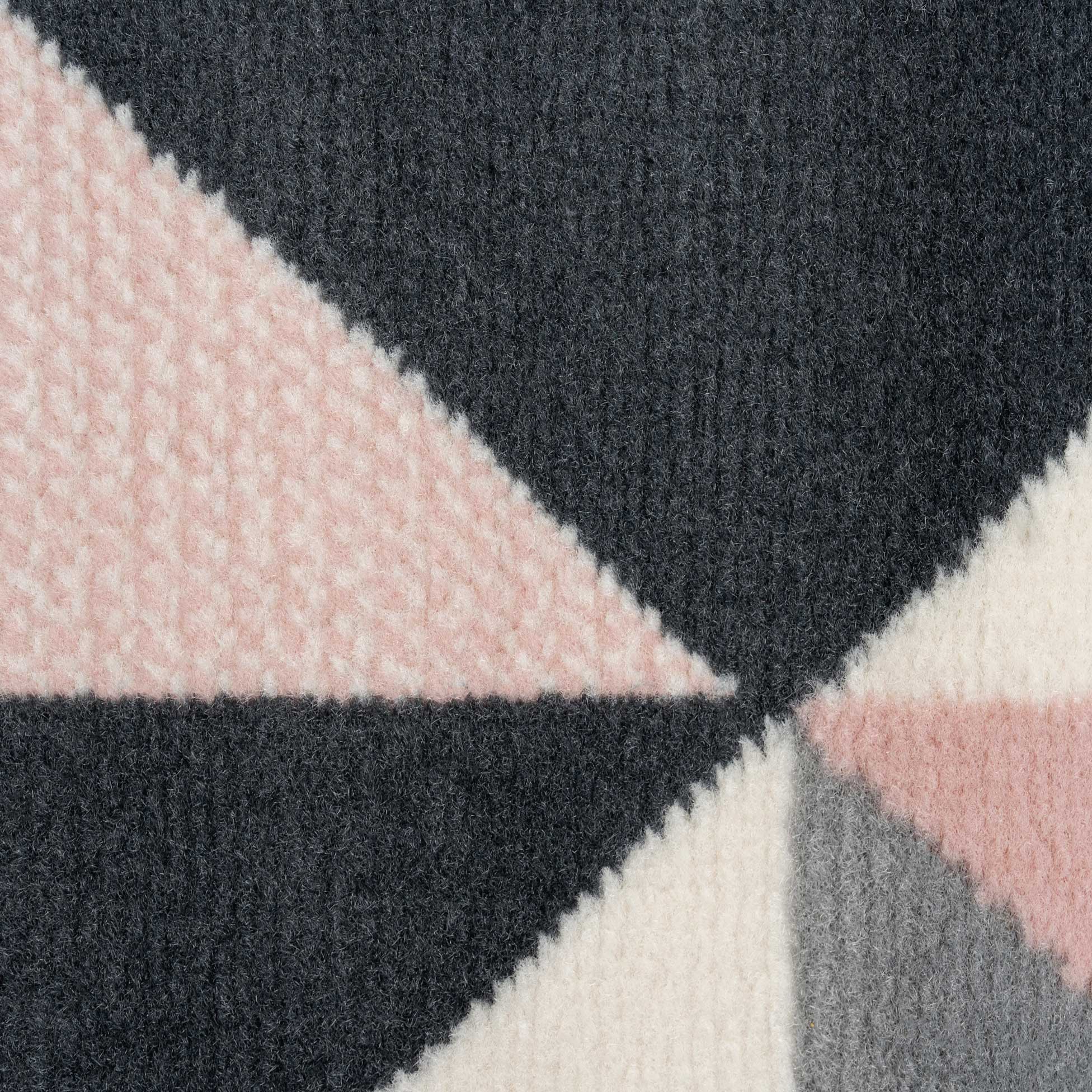 Pink Grey Diamond Geometric Living Room Rug - Image 5