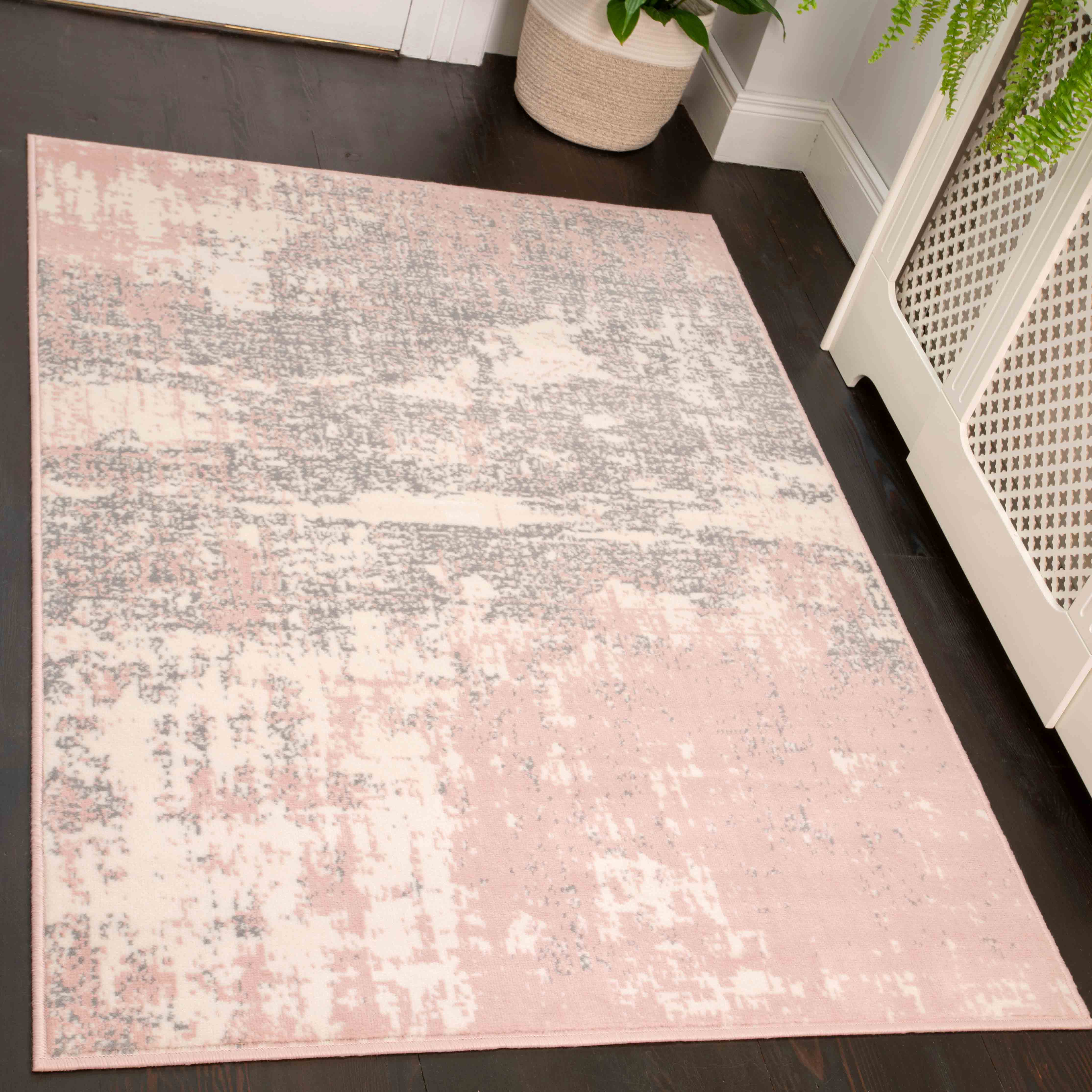 Pink Grey Distressed Extra Large Room Rug - Image 6