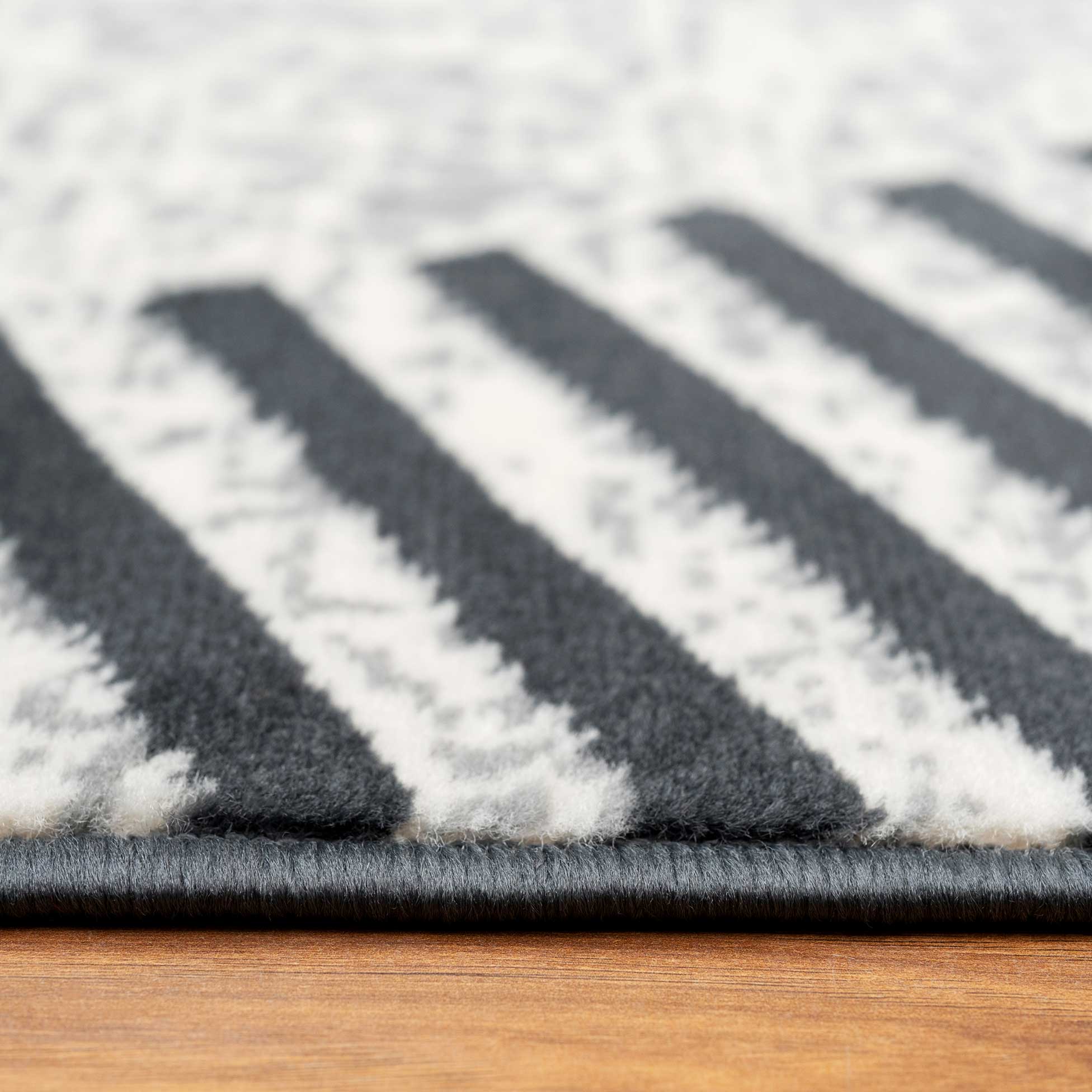 Pink Grey Modern Geometric Bedroom Rug - Image 4