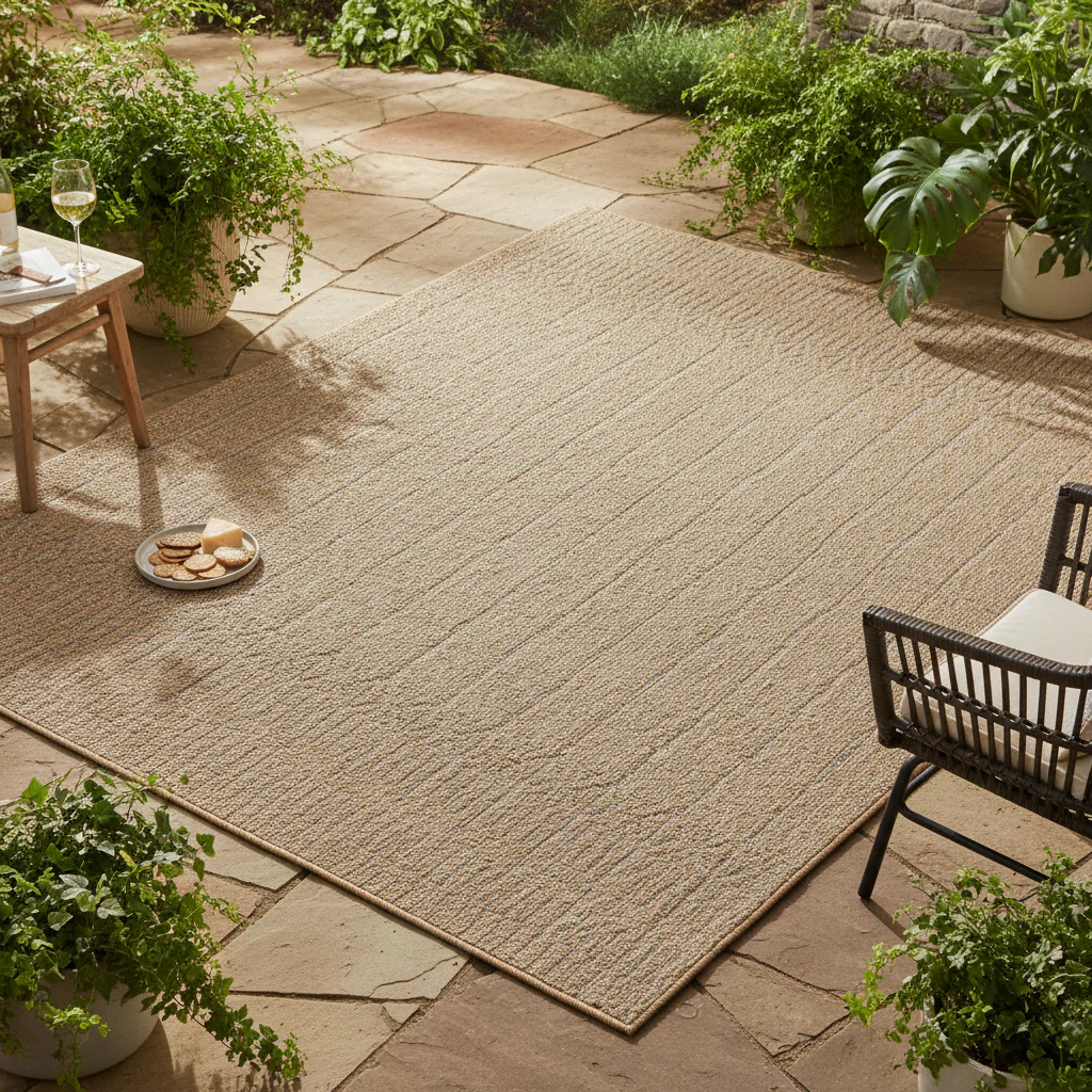 Plain Jute Brown Outdoor Rug - Saule - Image 8