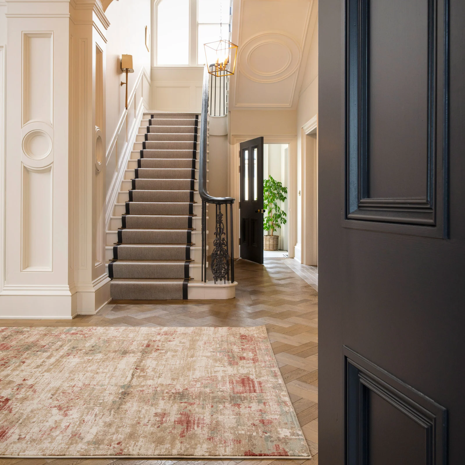 Plush Abstract Beige Orange Rug - Farah - Image 3