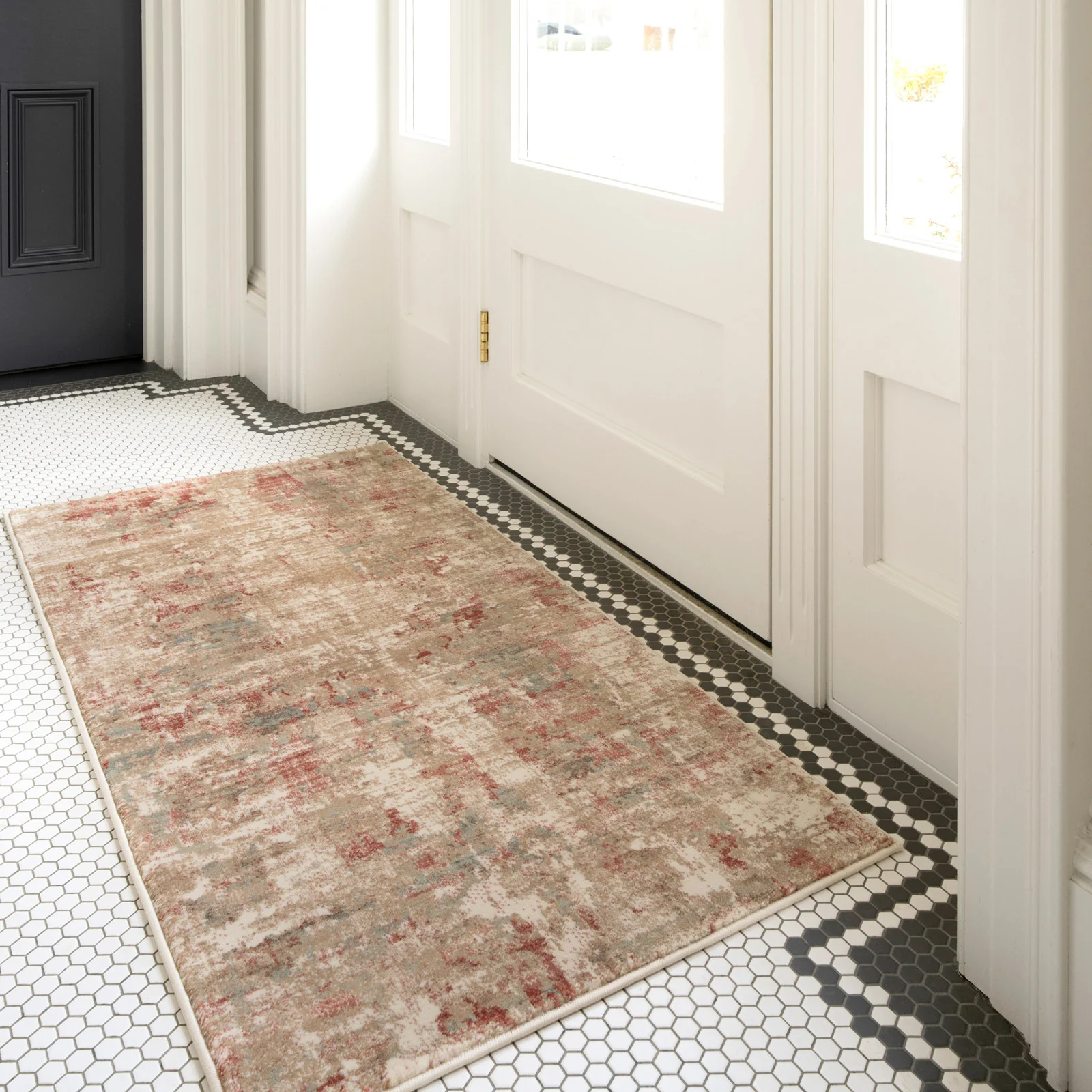 Plush Abstract Beige Orange Rug - Farah - Image 5
