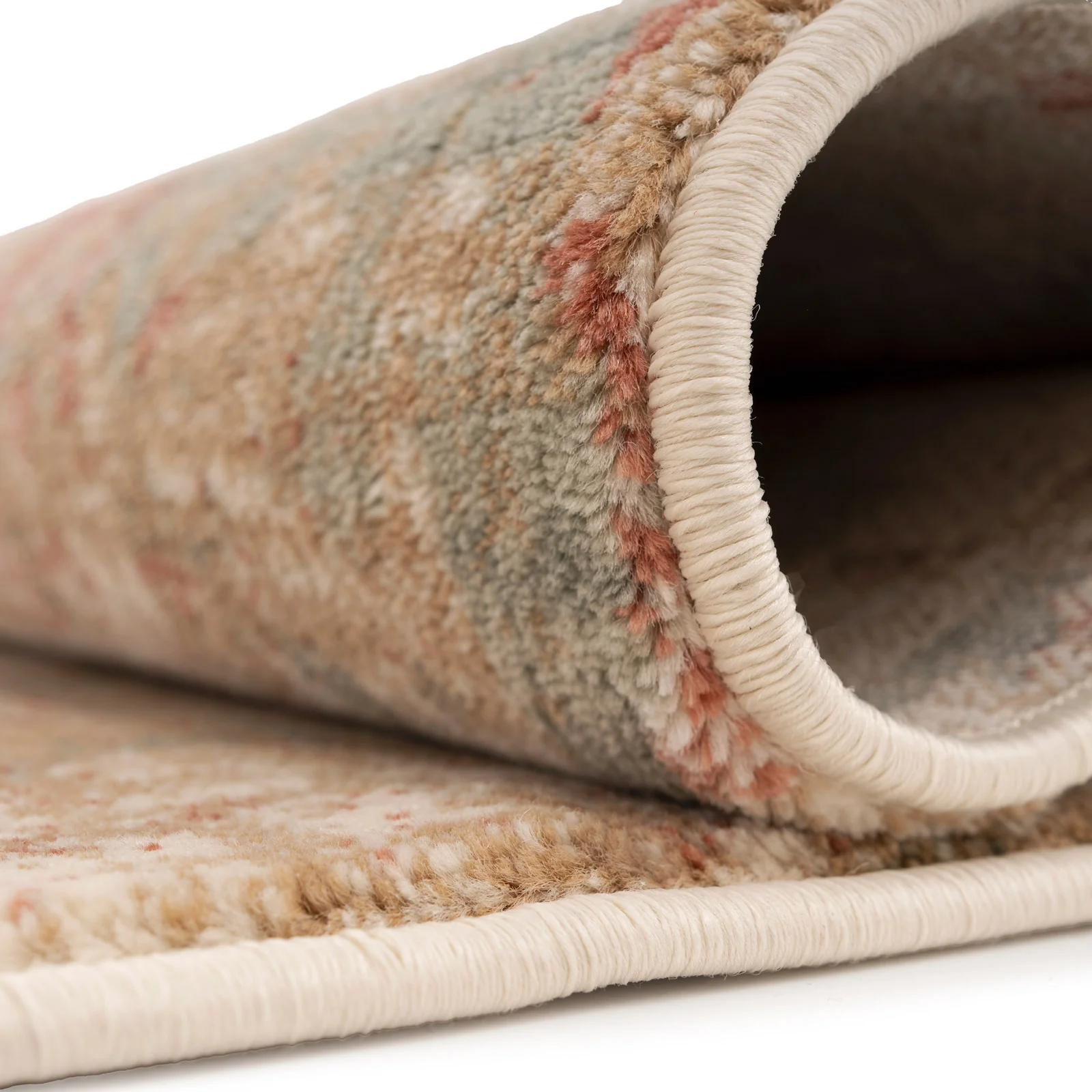 Plush Abstract Beige Orange Runner - Farah - Image 2