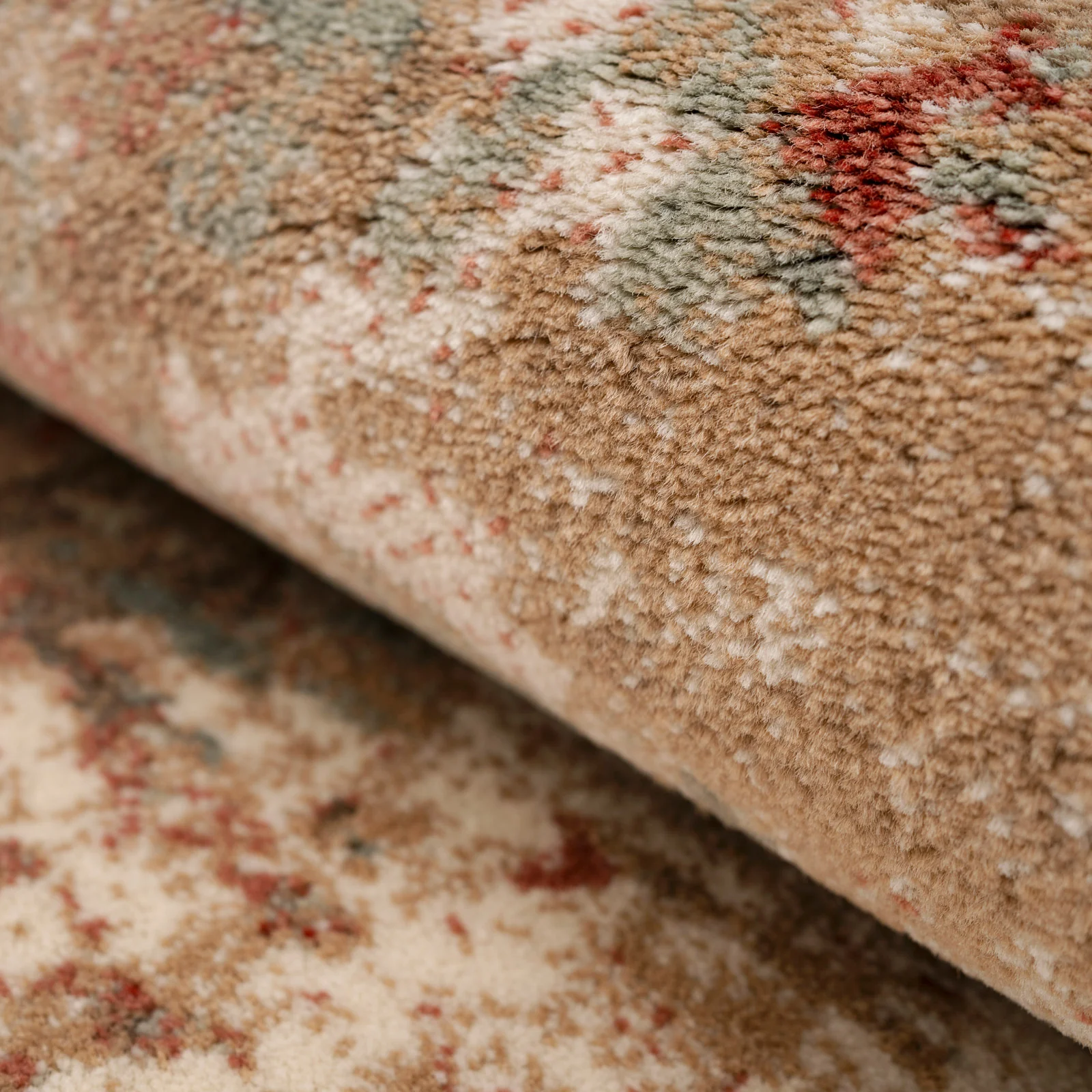 Plush Abstract Beige Orange Runner - Farah - Image 7