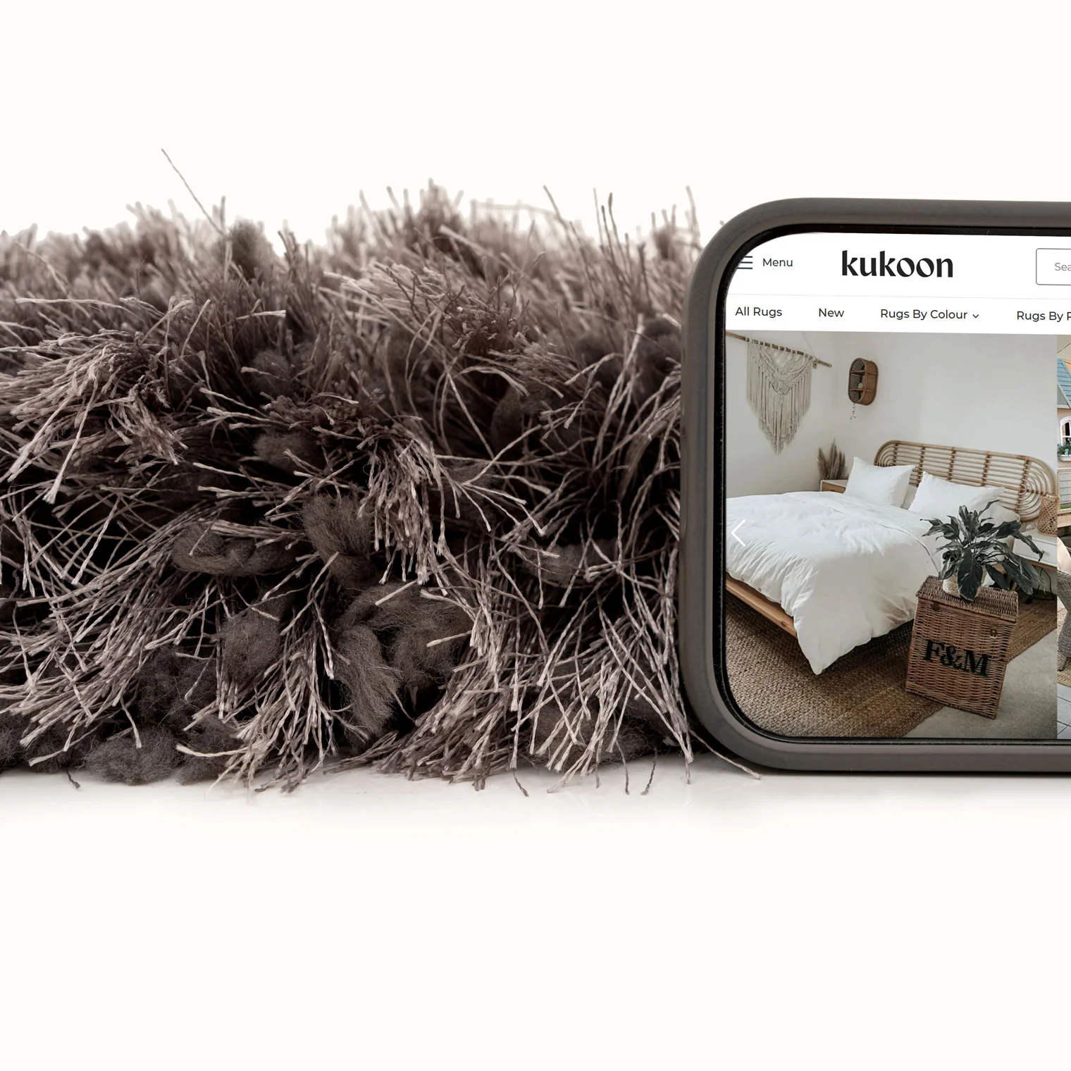 Plush Soft Grey Shaggy Area Rug - Zia - Image 4