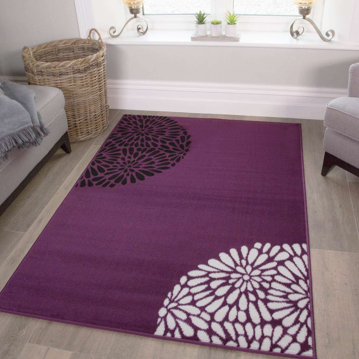 Purple and Black Modern Rug - Image 2