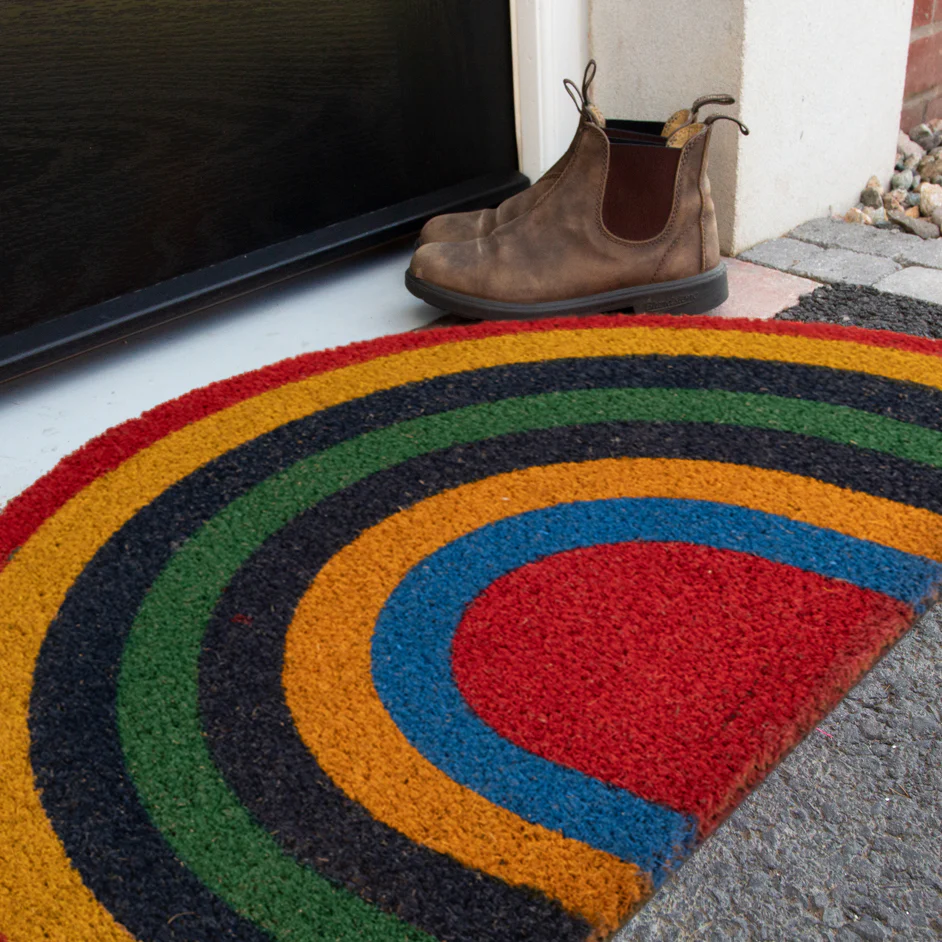 Rainbow Half Moon Coir Entrance Doormat - Image 2
