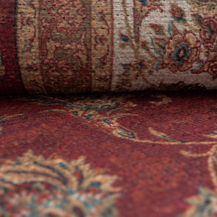 Red Elegant Washable Runner Rug - Talia - Image 8