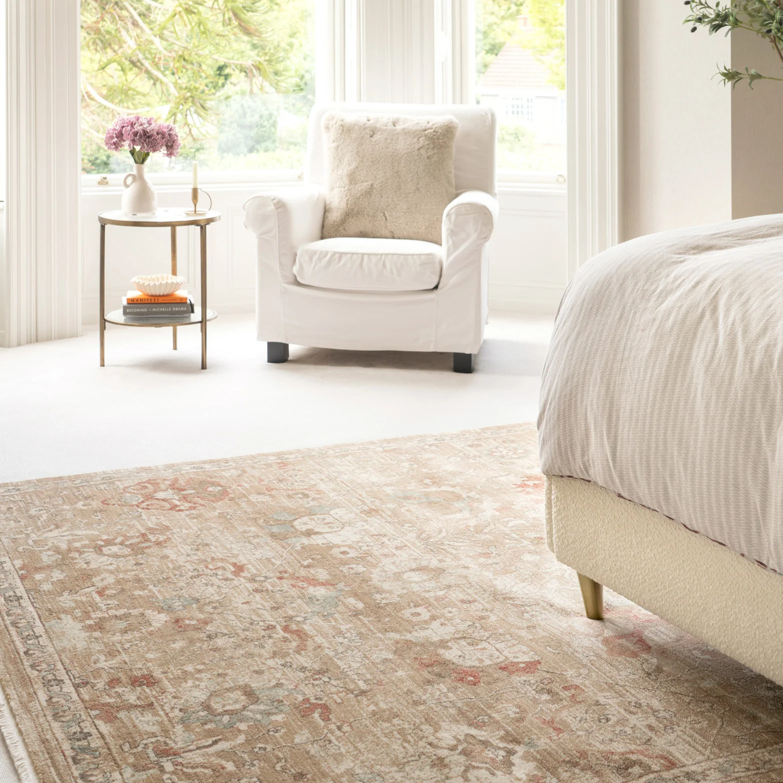 Rustic Floral Terracotta Rug - Dahlia - Image 4