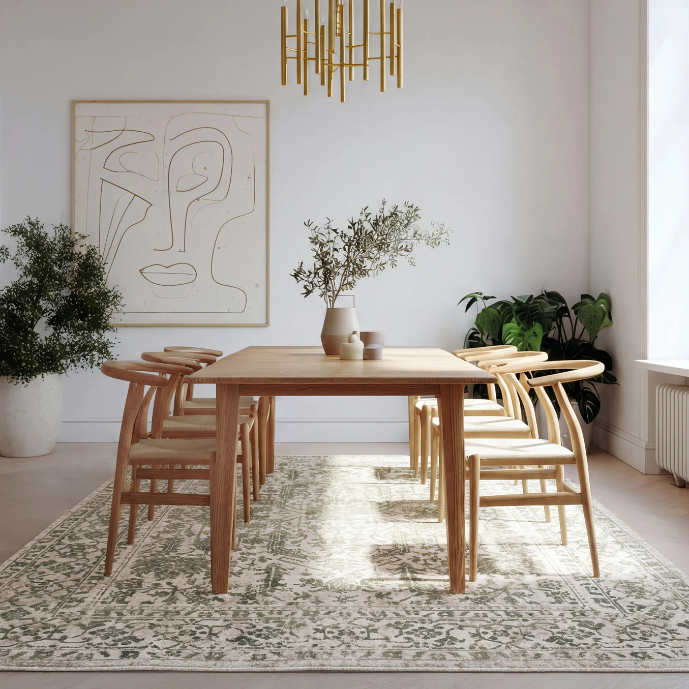 Sage Green Vintage Area Rug - Isadora - Image 2