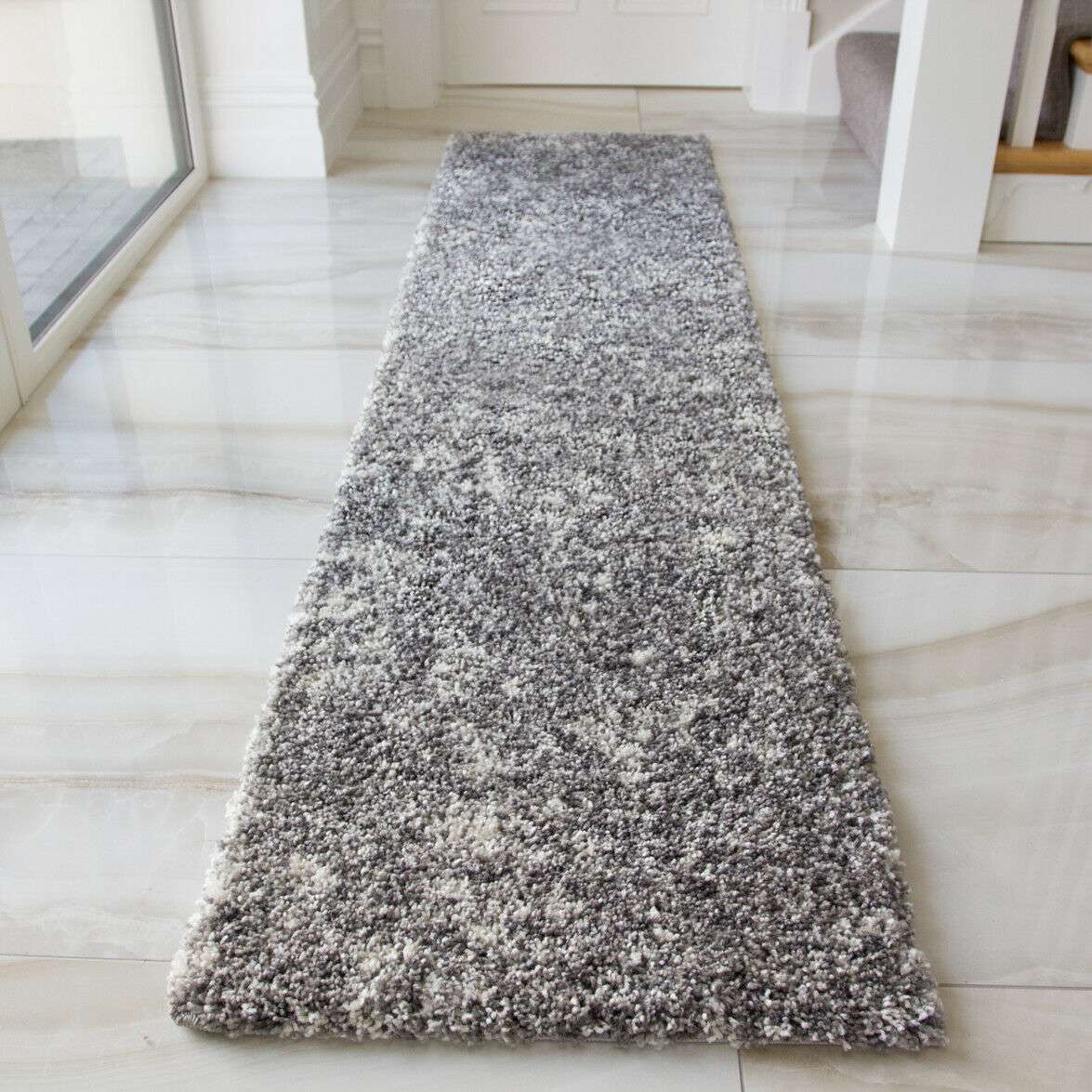 Silver Shaggy Round Circle Rug for Living Room - Image 3