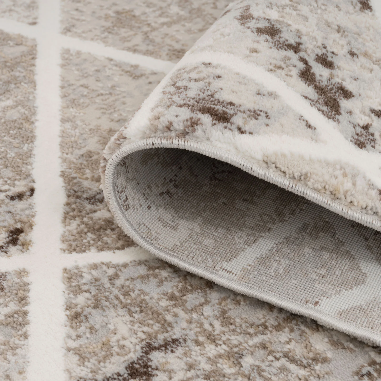Soft Beige Geometric Rug - Valo - Image 4