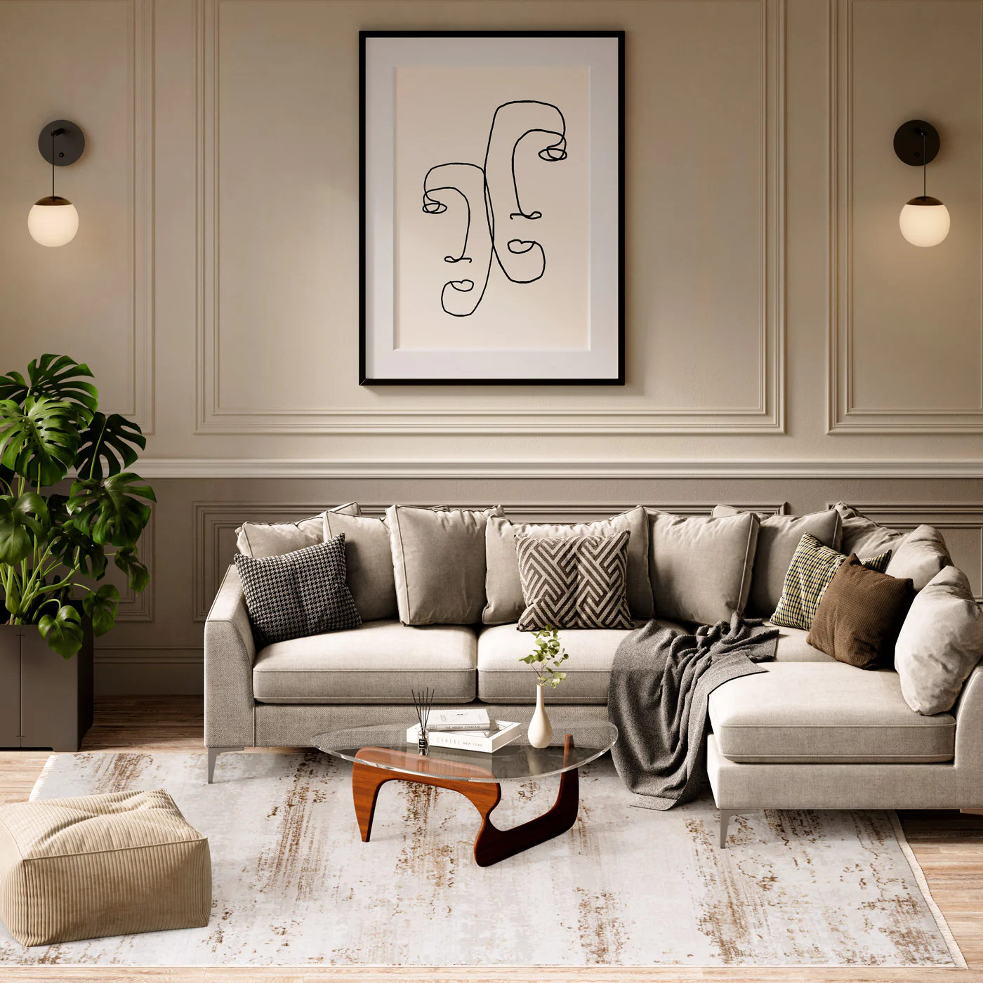 Soft Beige Modern Distressed Rug - Zoya - Image 2